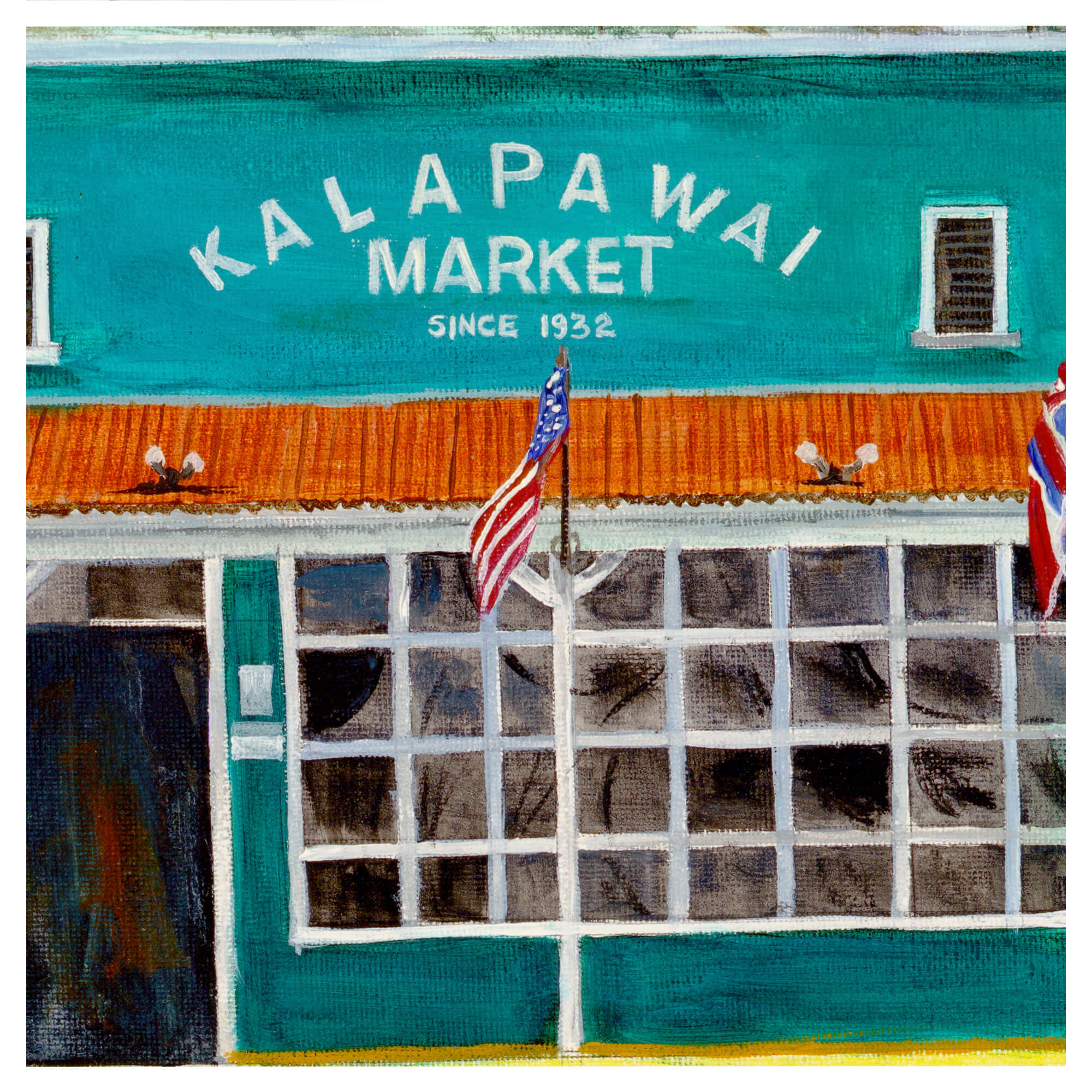 An illustration showcasing a market by hawaii artist EsperanceRakotonirina