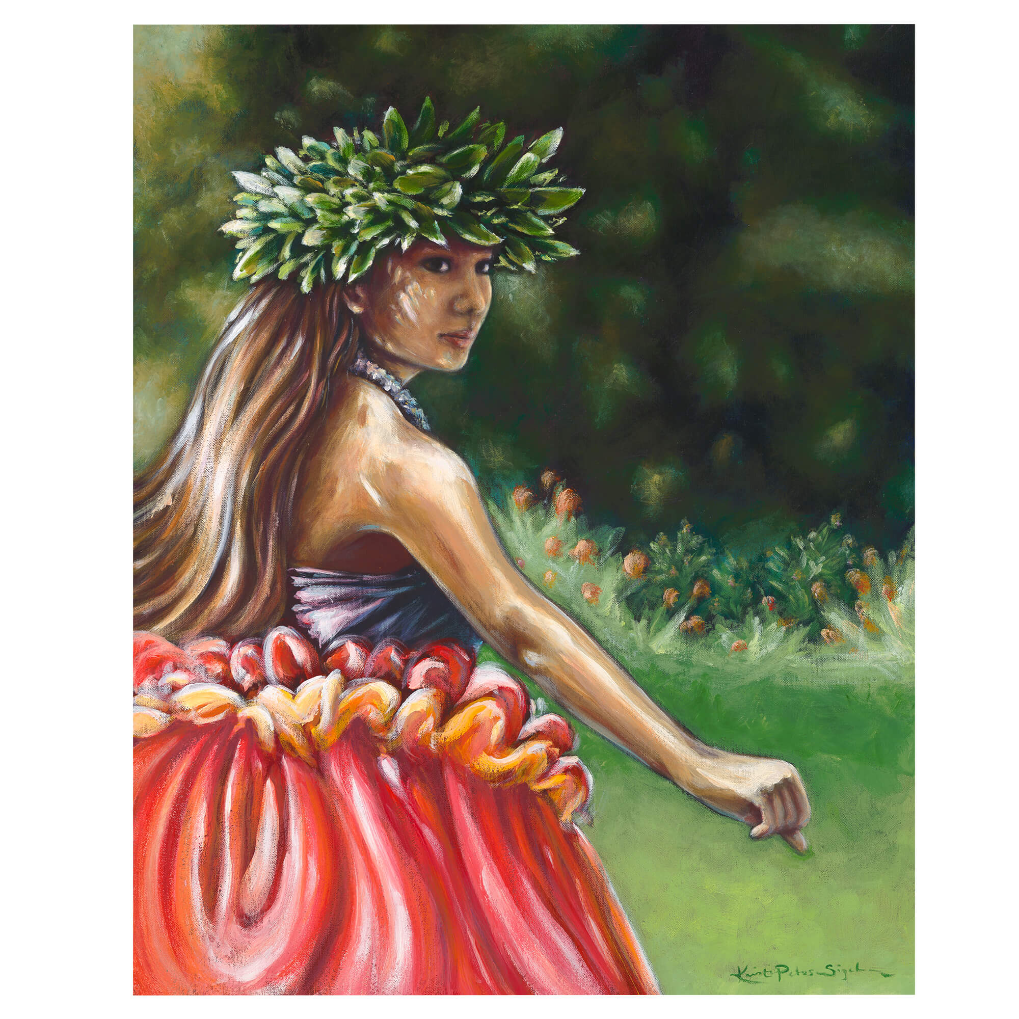 hawaii artist Kristi Petosa Sigel Ikaika Hula art print