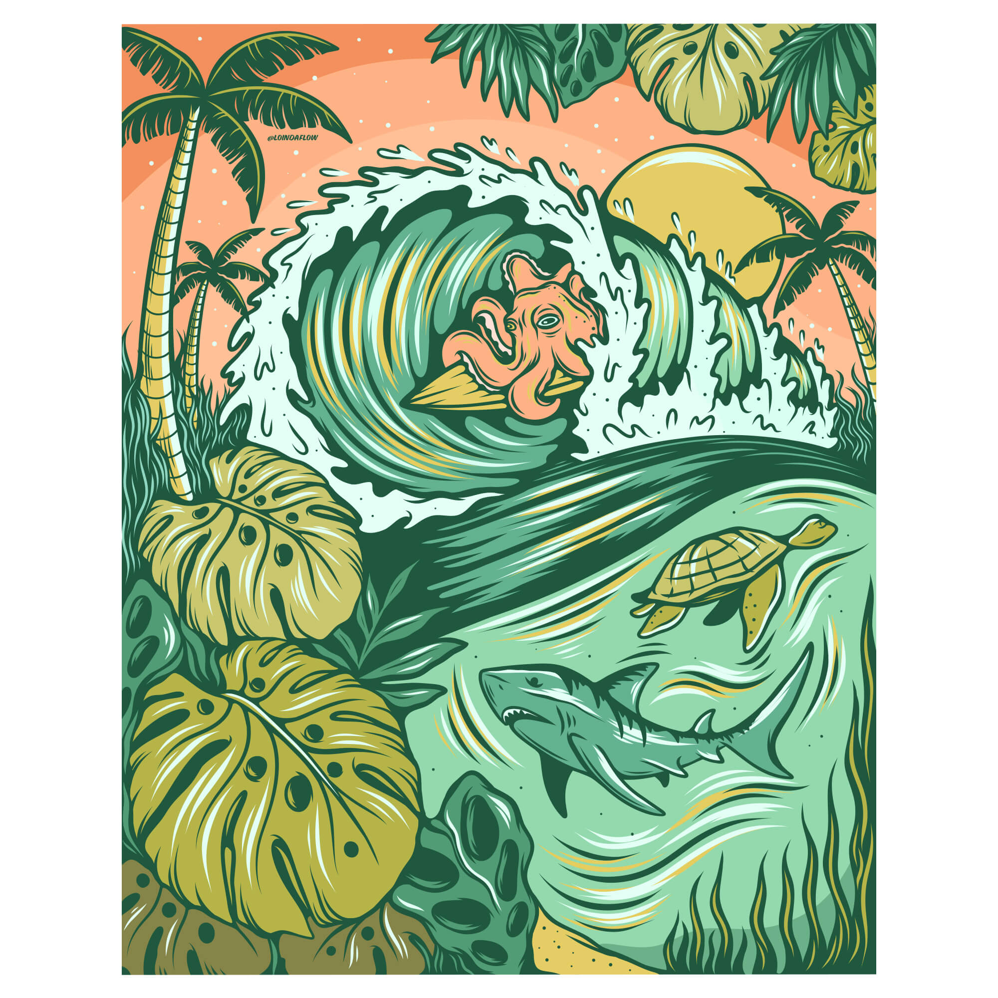 Laihha Organna One With The Sea Surf Art Print
