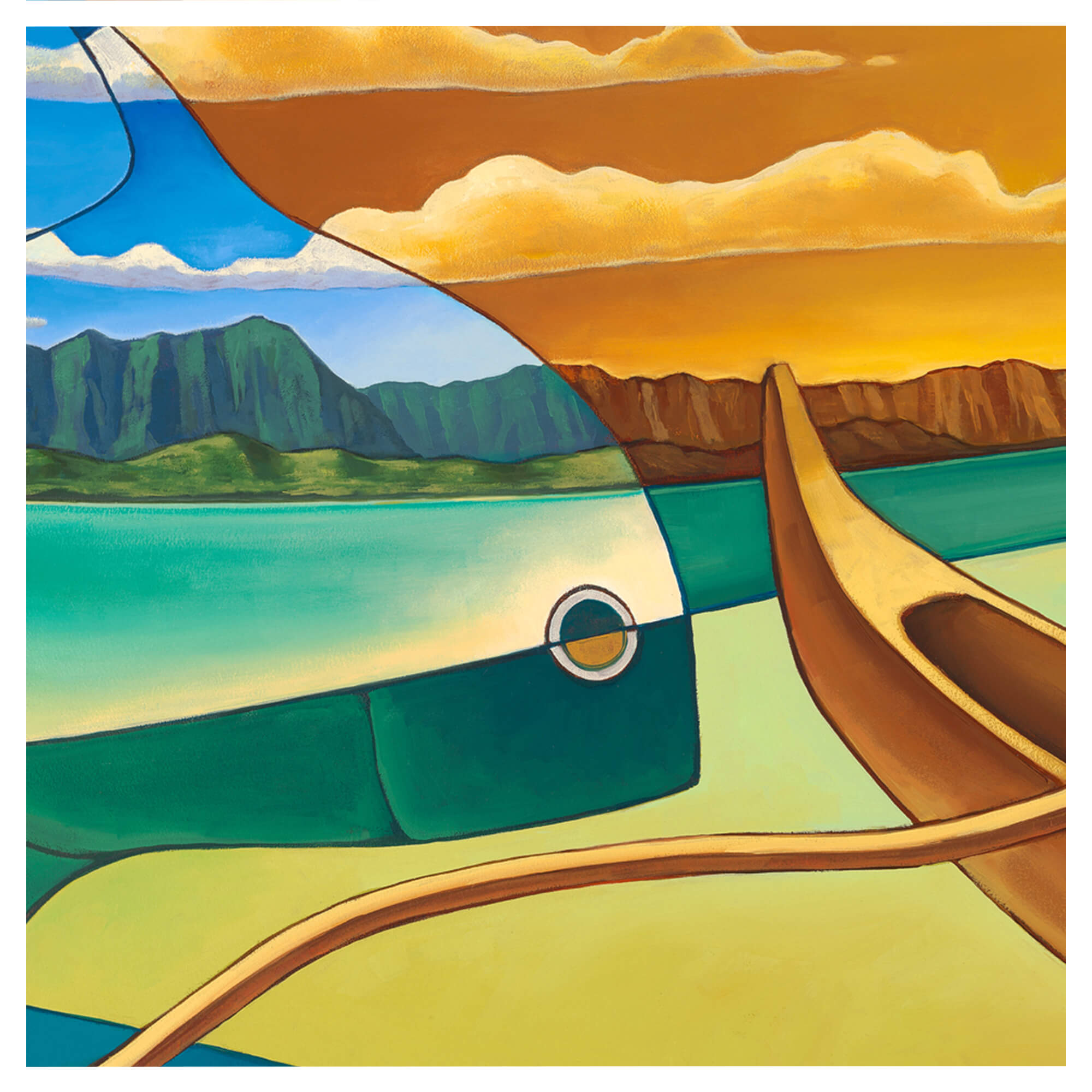 A fish and canoe by Hawaii artist Colin Redican