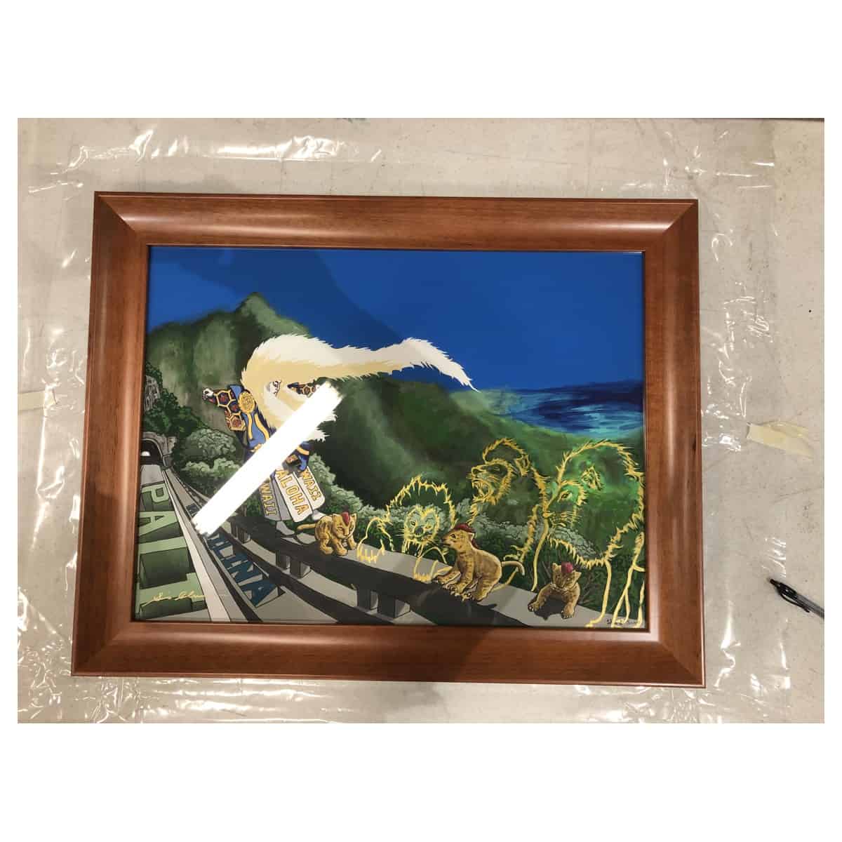 shin saori kato renjishi in pali hawaii original art frame