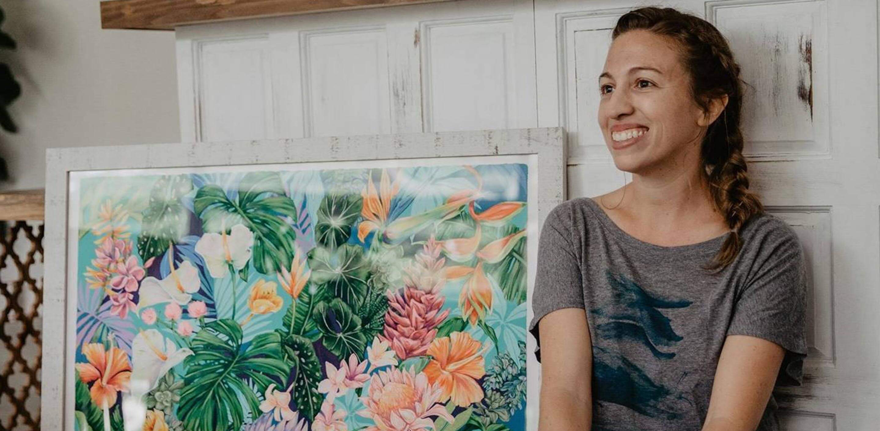 hawaii tropical artist and designer lauren roth in kailua studio