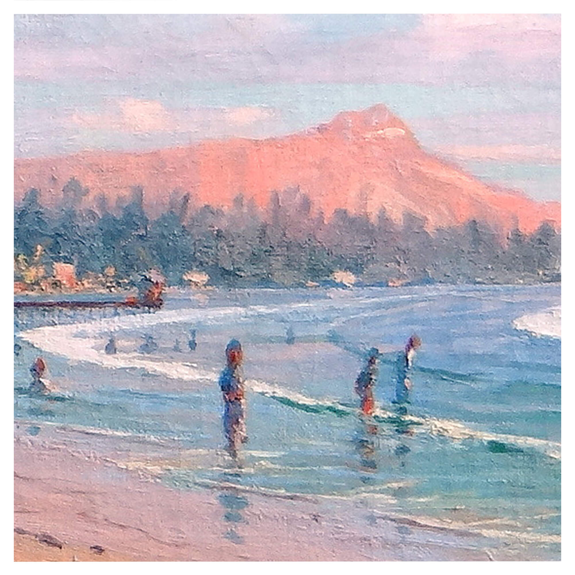 An illustration featuring the calm wave by hawaii artist  David Hitchcock