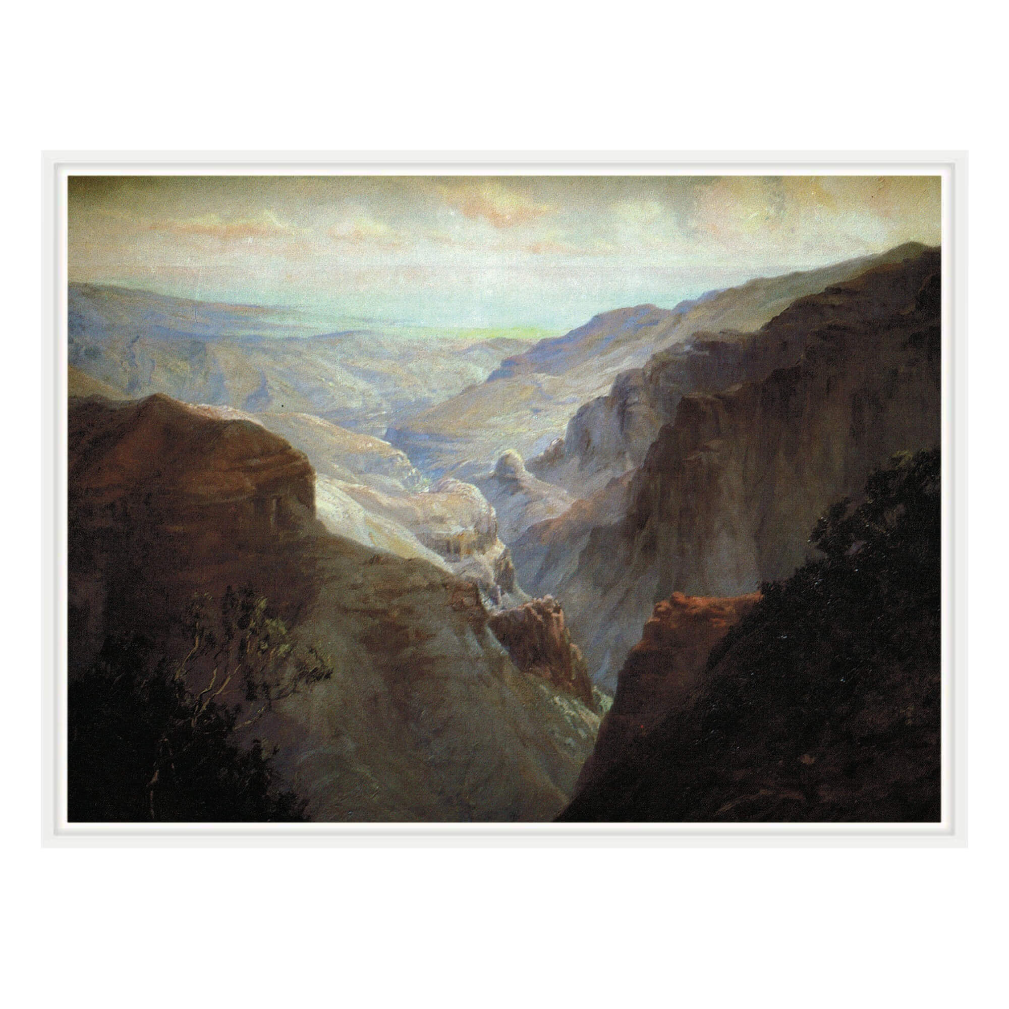Canvas art print with white frame featuring a cliff by hawaii artist  David Hitchcock