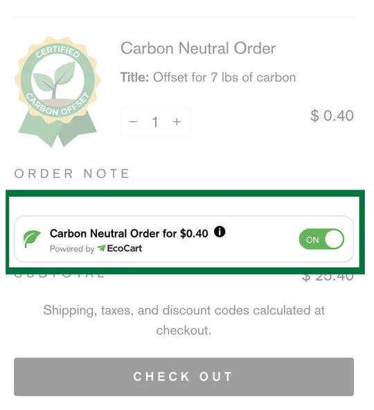 hawaii art marketplace carbon neutral cart screenshot