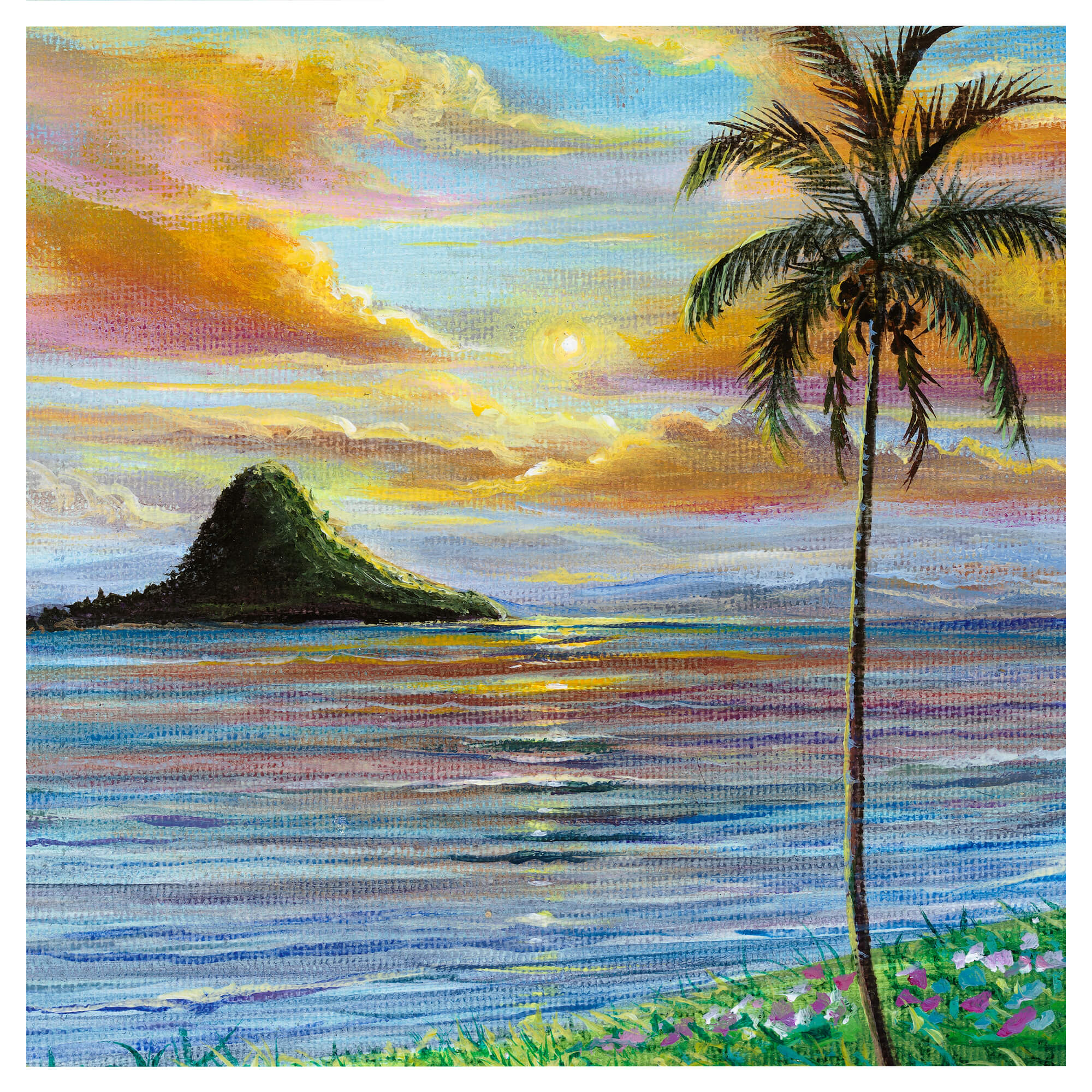 sunset by the beach by hawaii artist Esperance Rakotonirina 