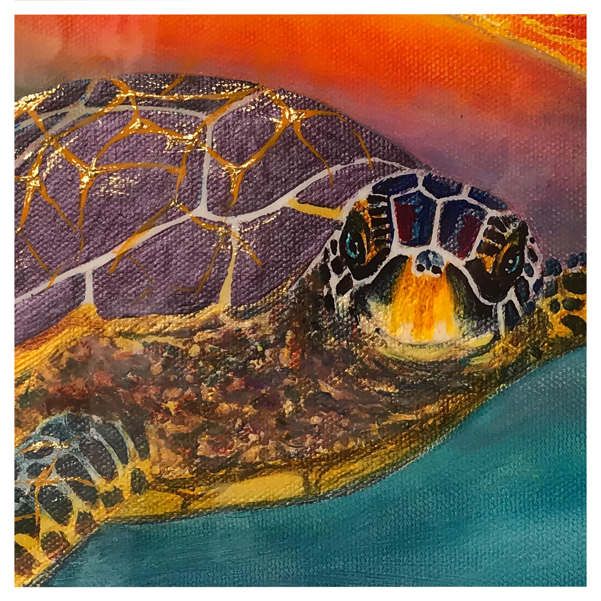 An illustration of a turtle by hawaii artist Galina Lintz