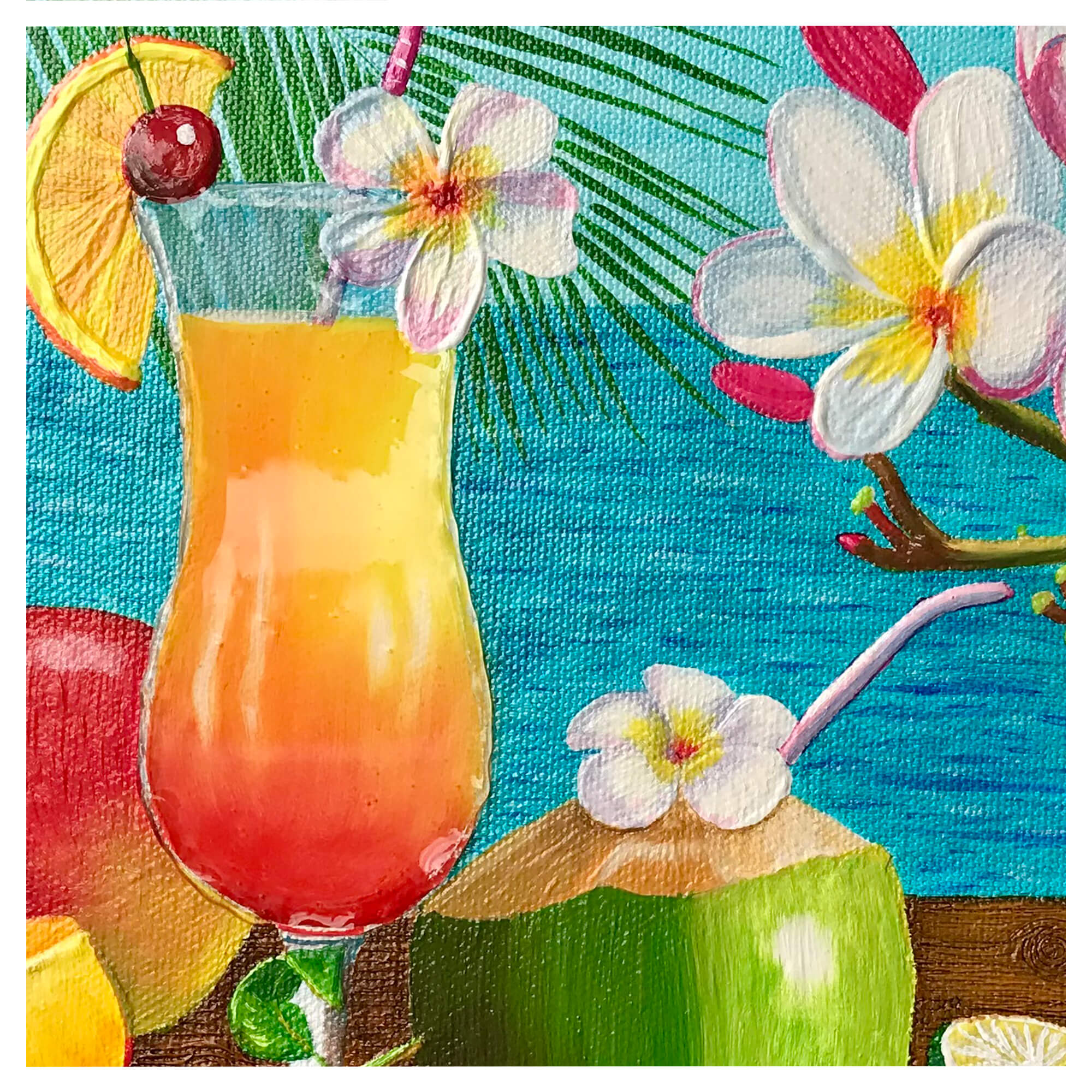 An illustration of a drink by hawaii artist Galina Lintz