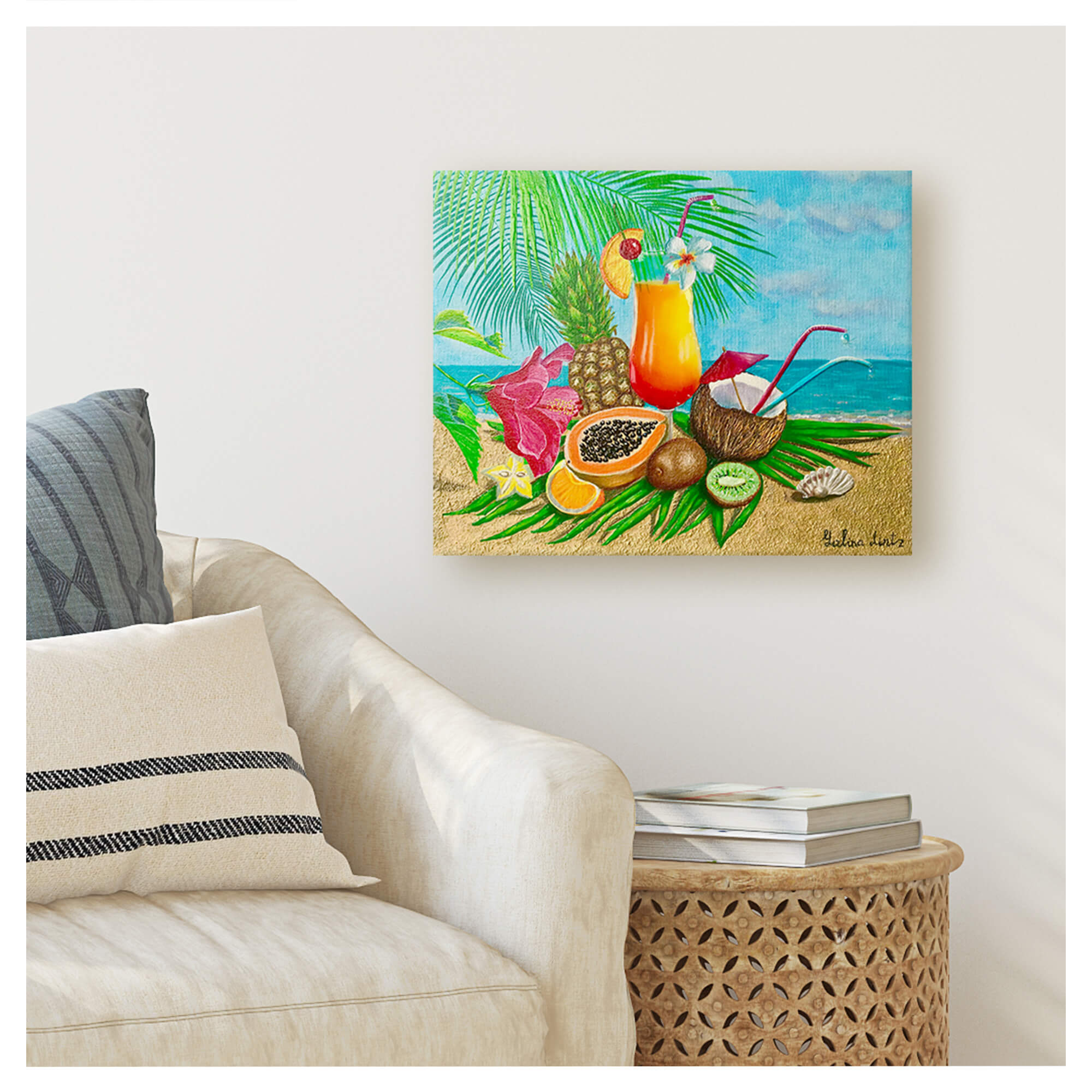 Canvas art print featuring the beach by hawaii artist Galina Lintz