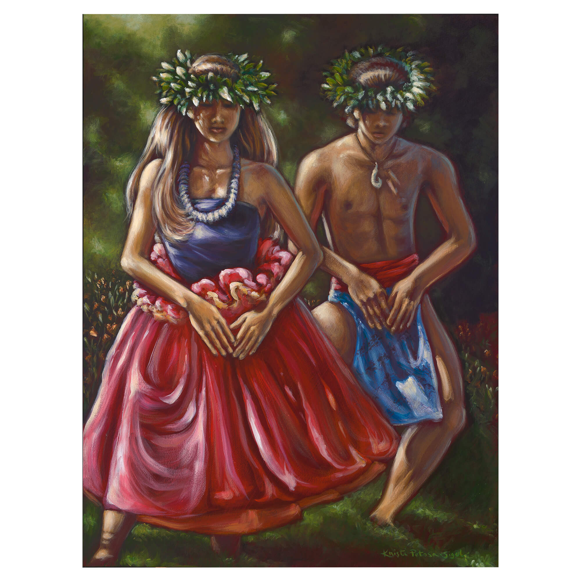 hawaii artist Kristi Petosa Sigel Elua Hula art print
