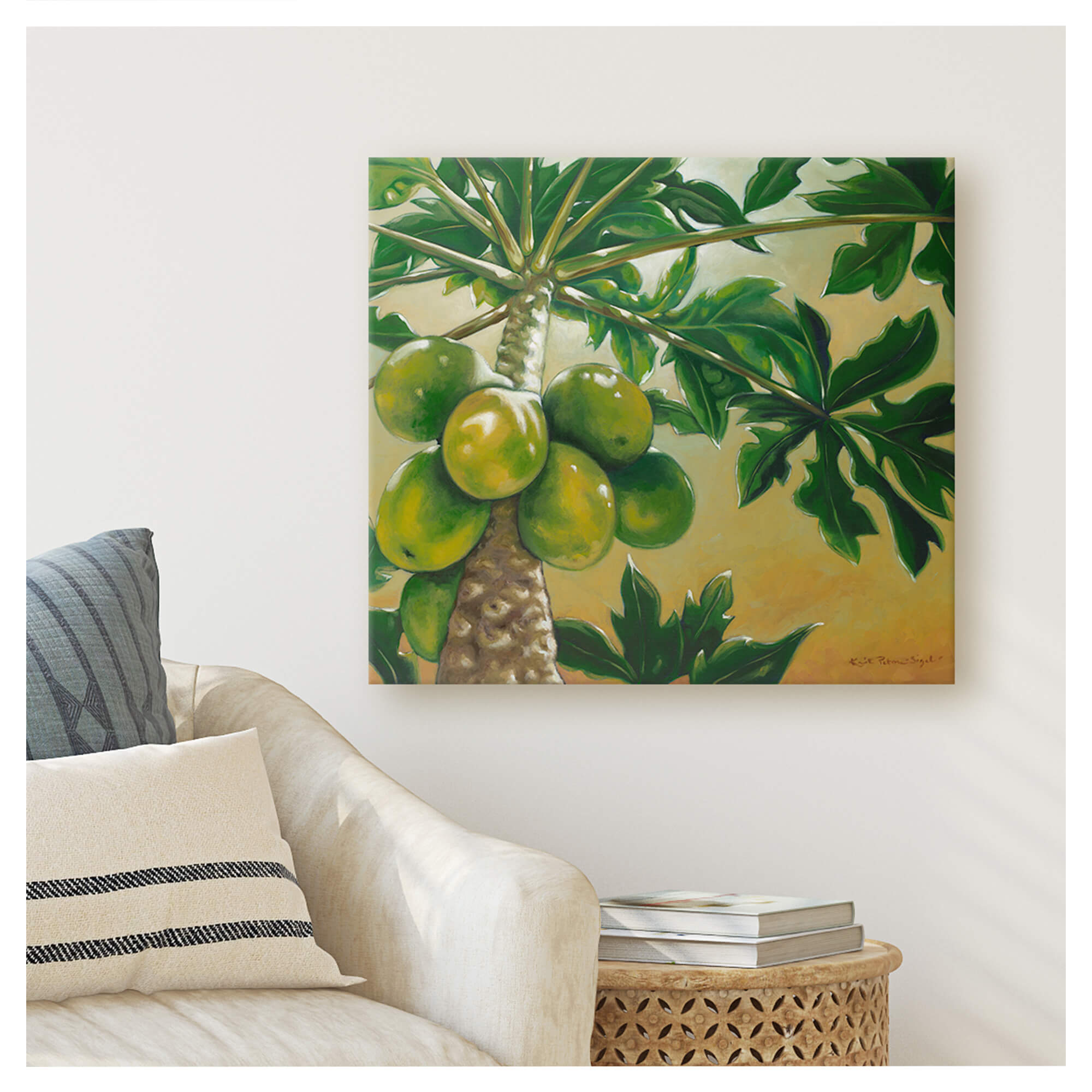 Canvas art print featuring a papaya tree by hawaii artist Kristi petosa