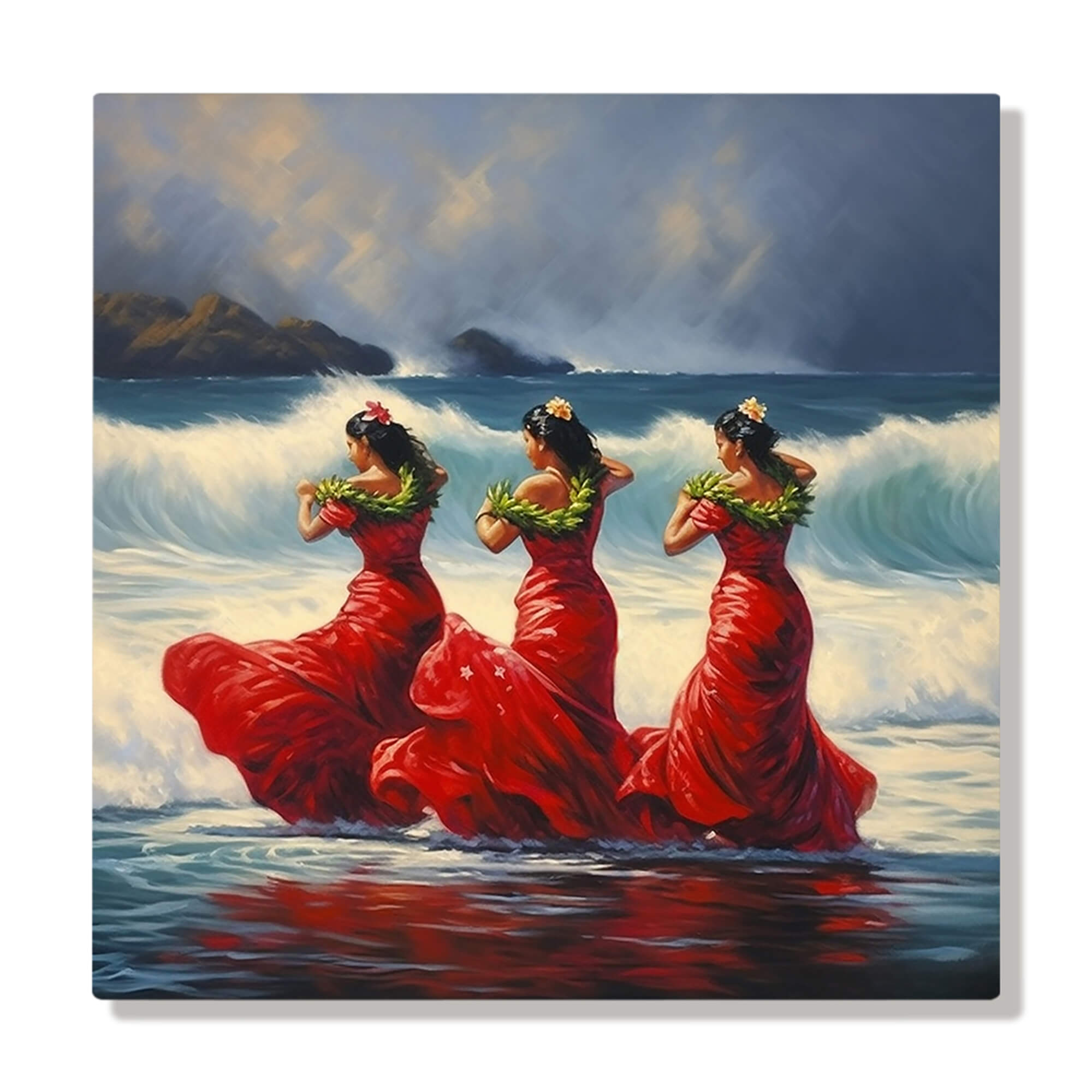 Hula Dancers Performing on the Shores of Hawaii