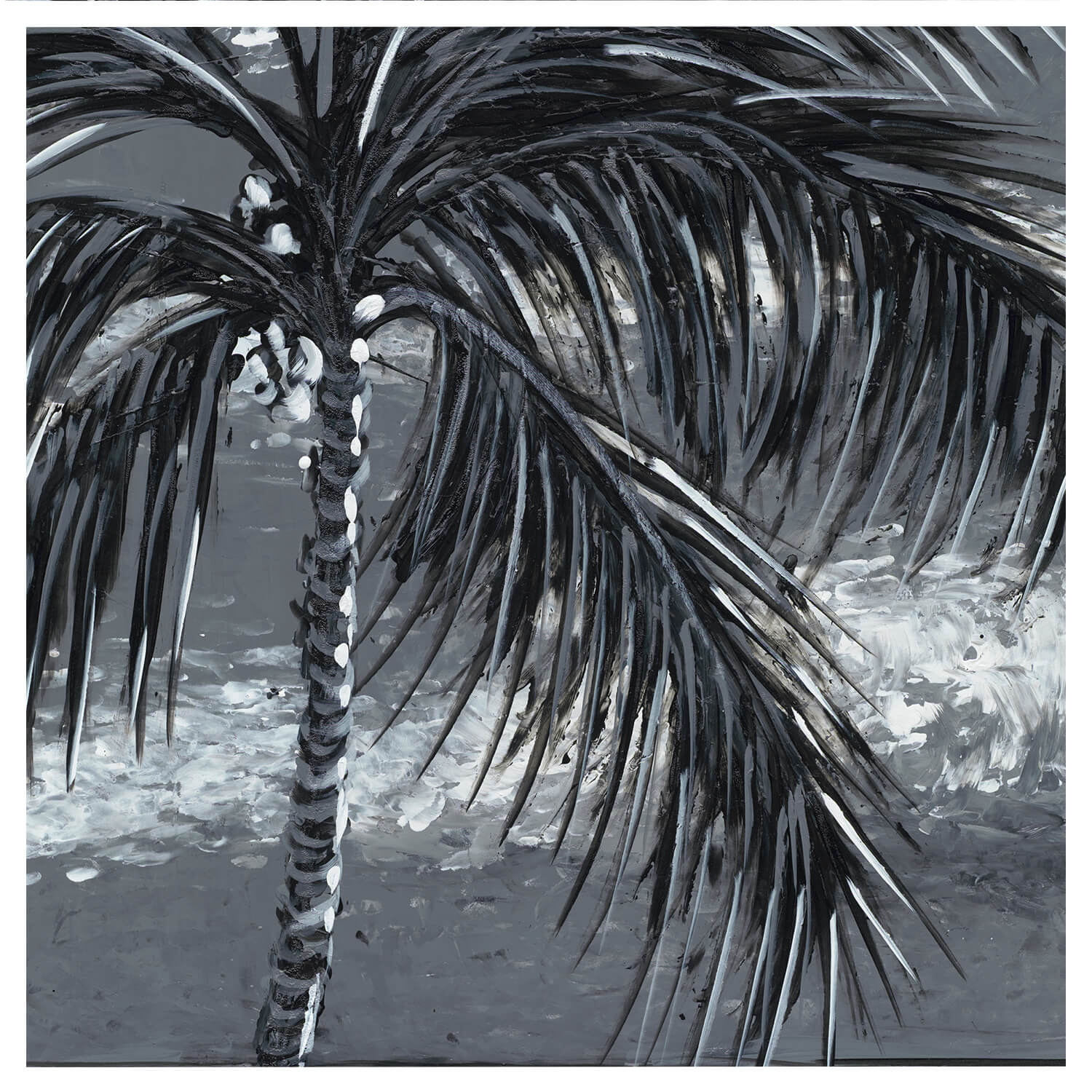 An illustration of a palm tree by hawaii artist Suzanne MacAdam 