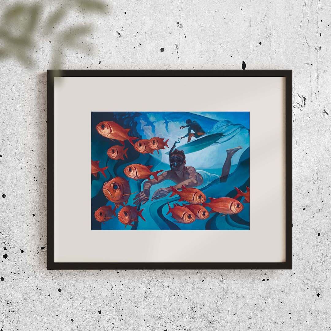 matted fish art print by Kailua artist Colin Redican