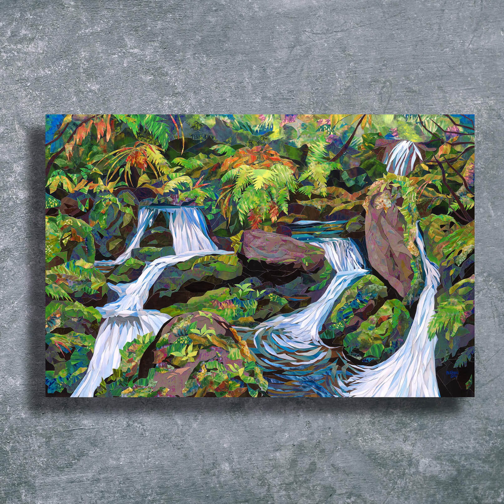 Maui artist Patrick Parker river artwork on HD metal print