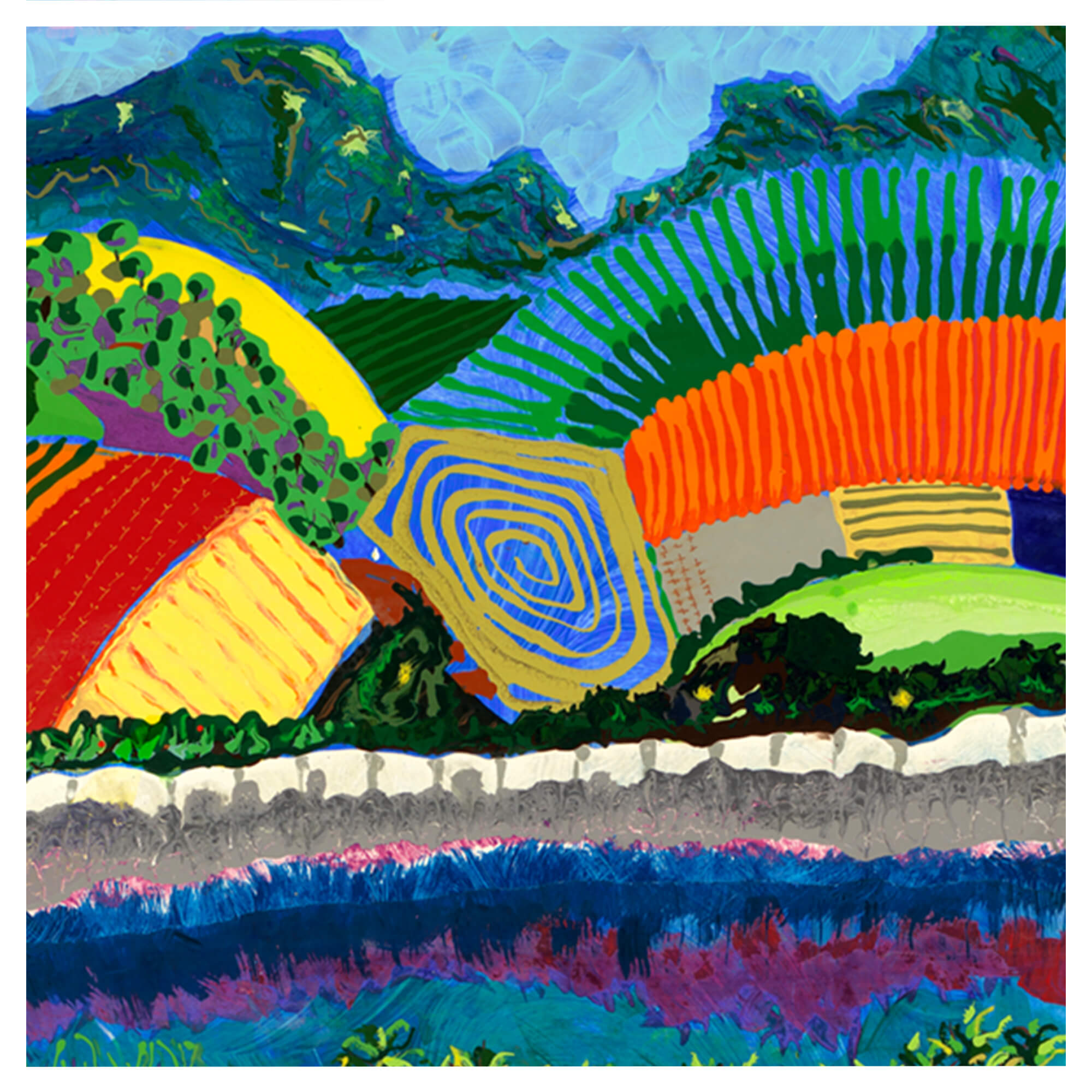 An illustration showcasing an art with vibrant colors by hawaii artist robert hazzard