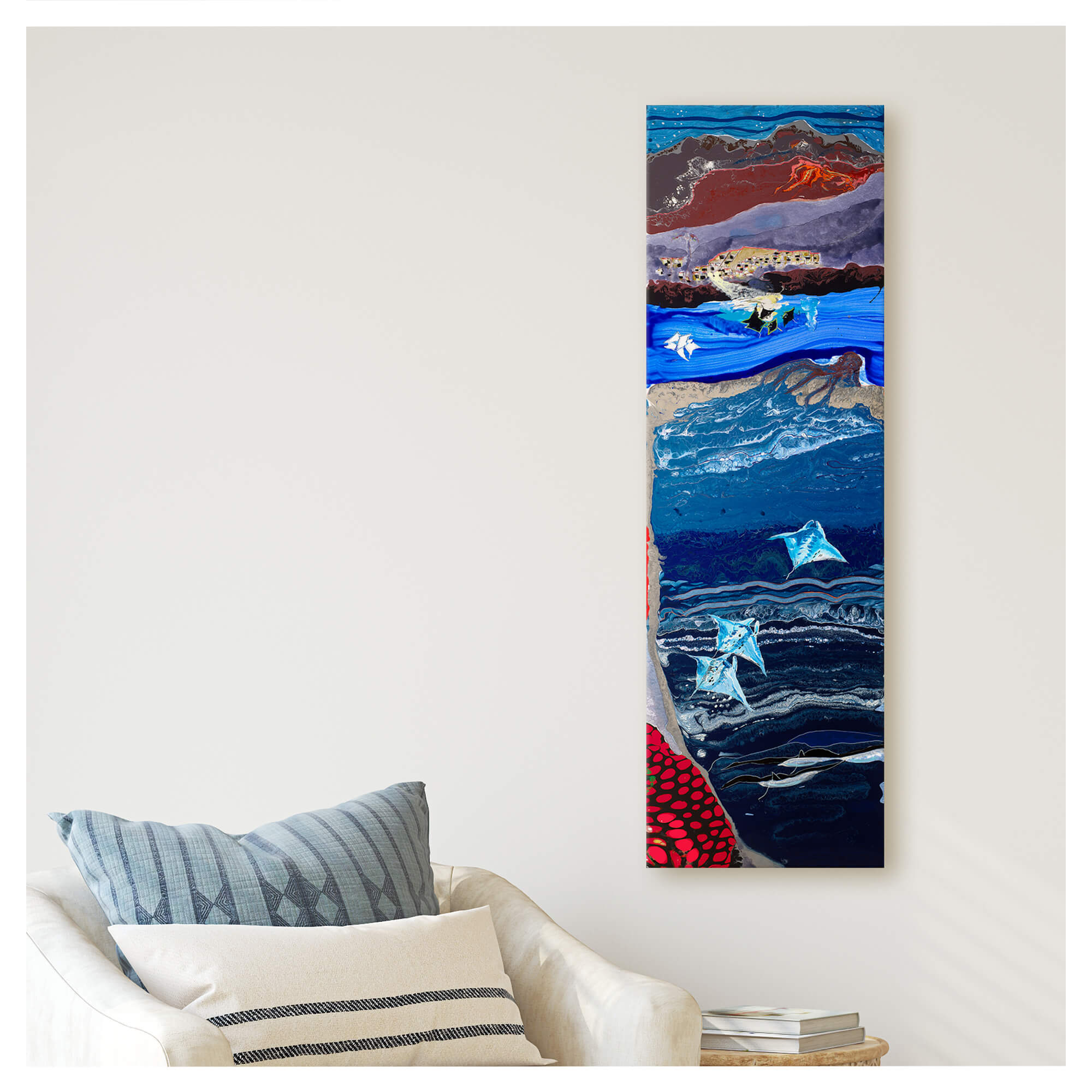 Canvas art print featuring the captivating portrayal of the ocean floor