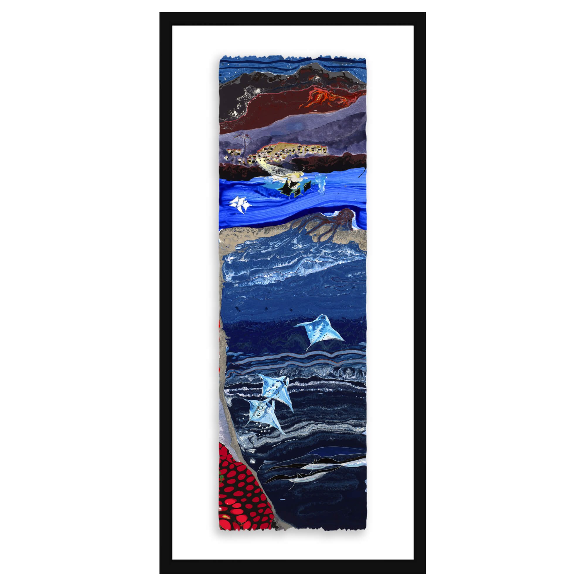 art print featuring an abstract painting of the ocean floor by Hawaii artist Robert Hazzard