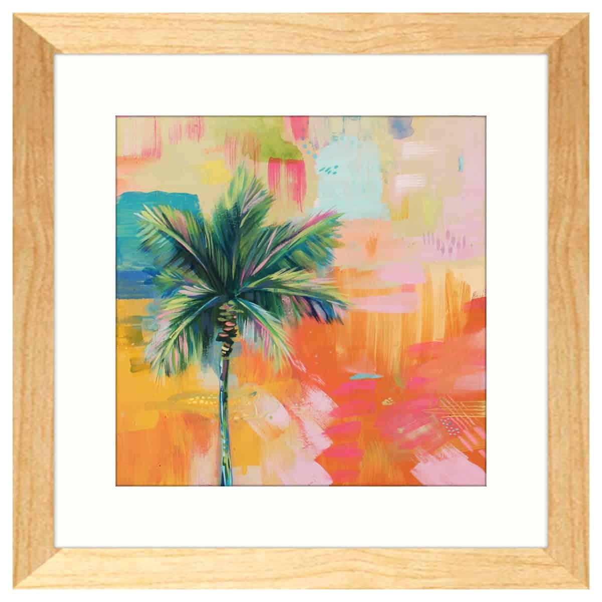 lauren roth hawaii artist abstract palm wooden frame