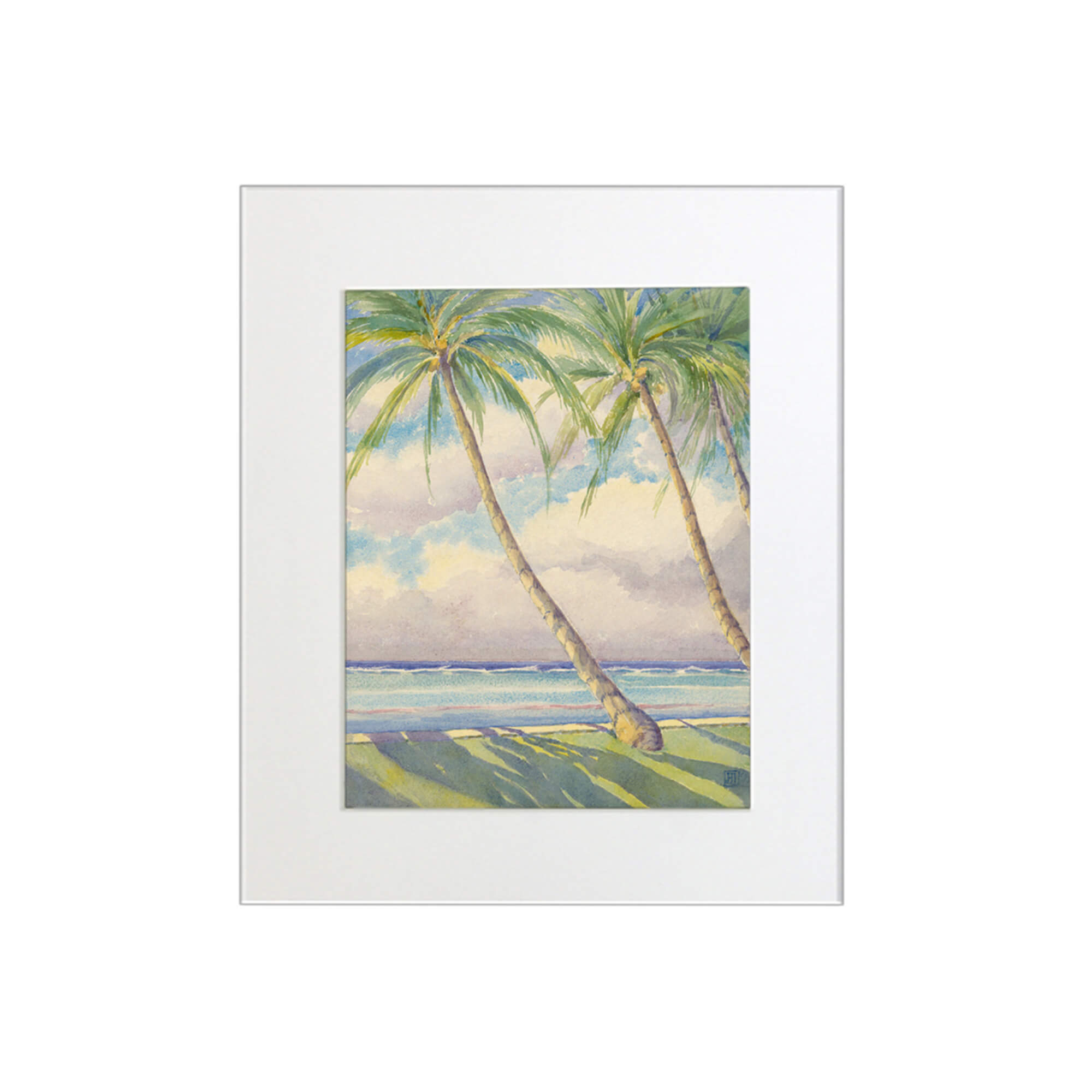A tropical scenery in pastel colors