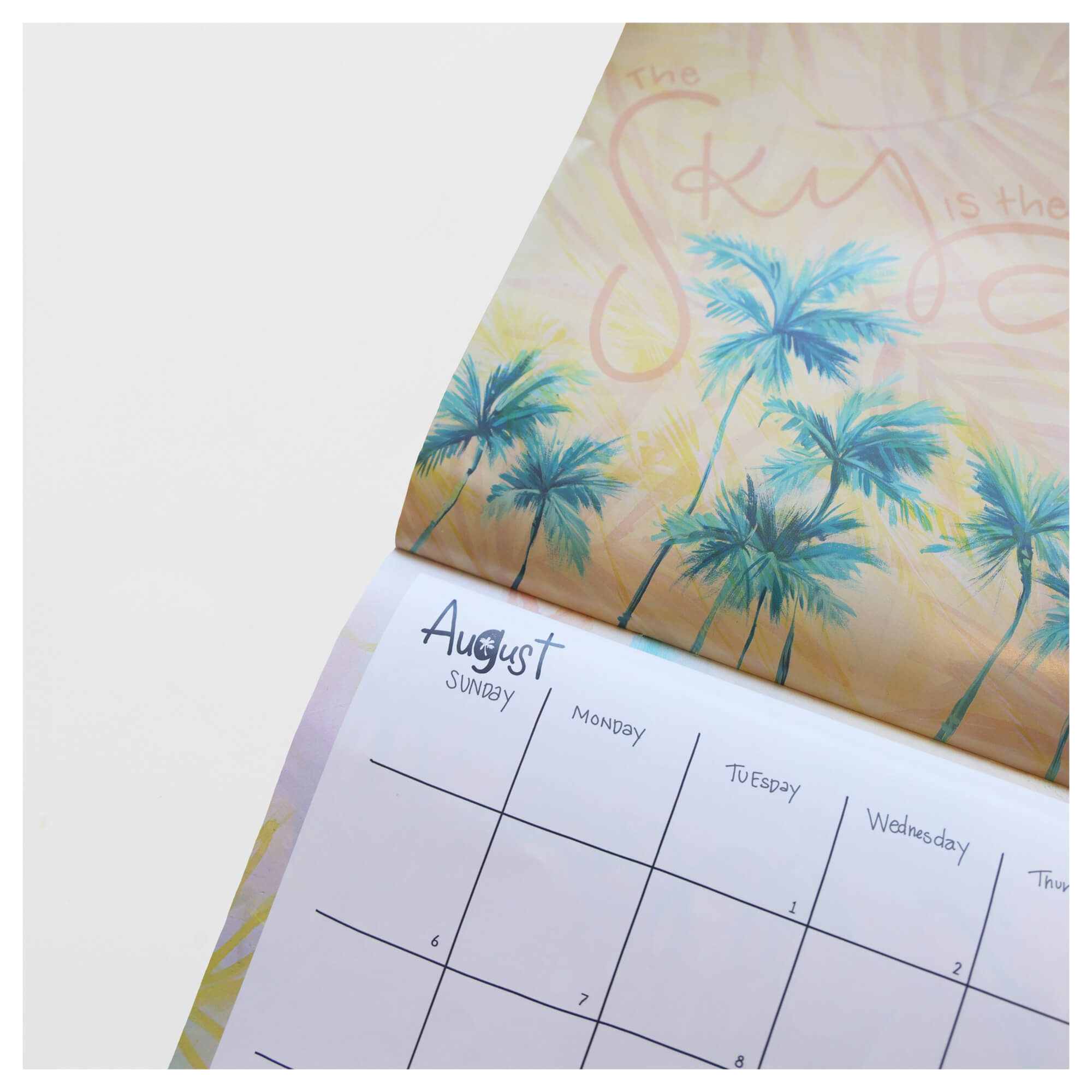 A beautiful pastel-hued 2023 calendar that features Lauren Roth's colorful artworks and favorite quotes