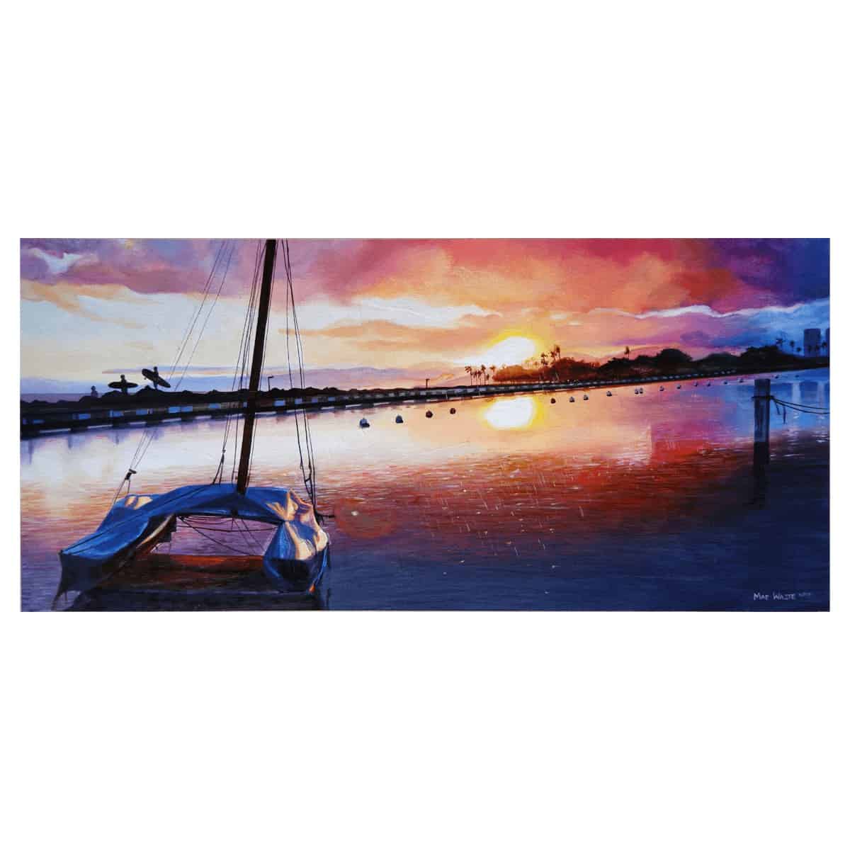 mae waite sunset showers original painting
