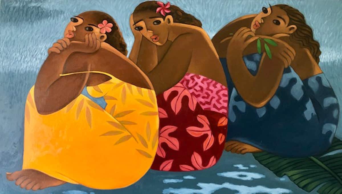 tim nguyen hawaii artist original oil painting three women