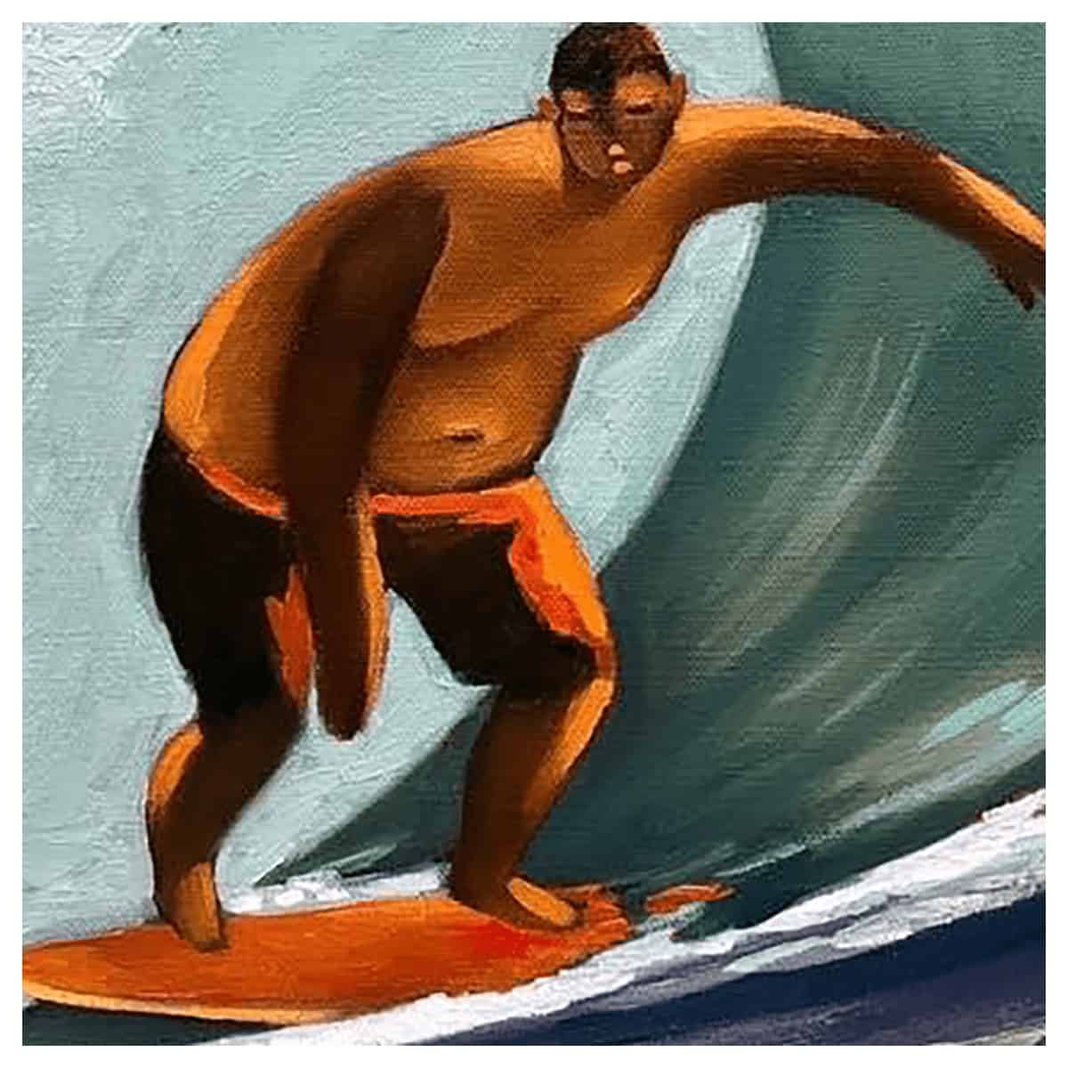 tim nguyen smooth ride original painting hawaii surfer