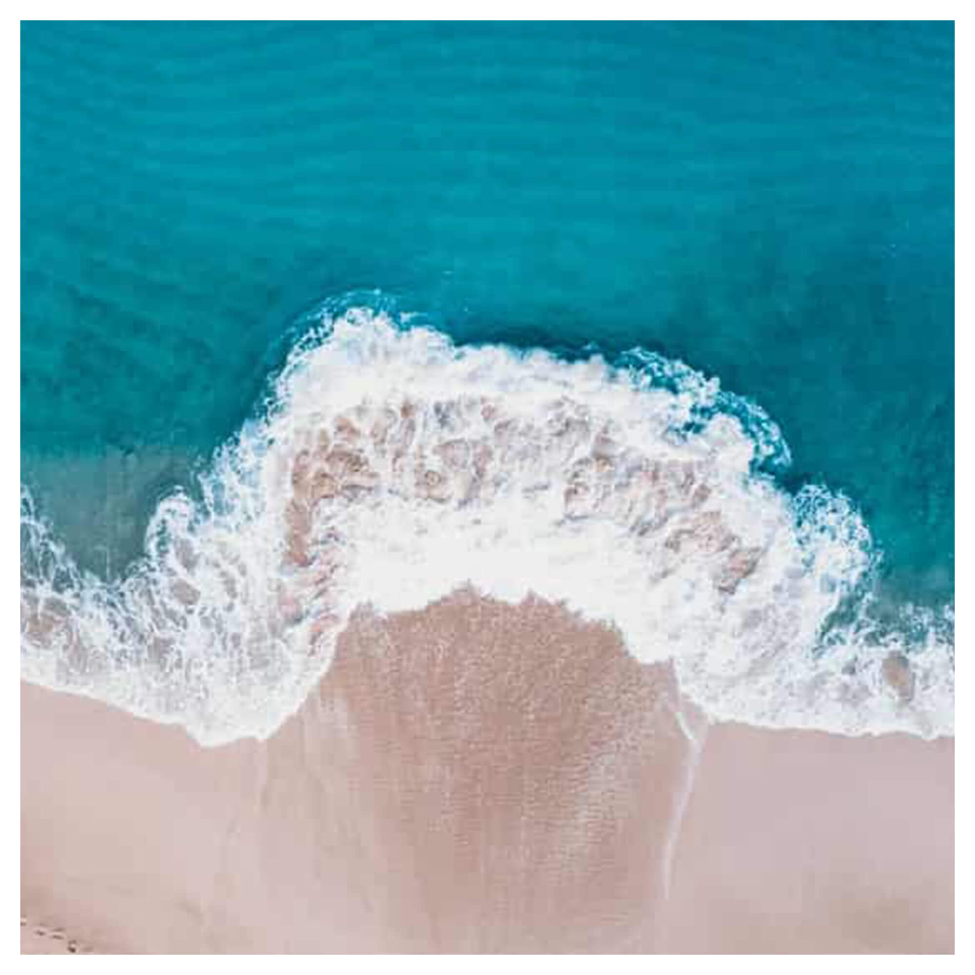 Close up details of aerial photo Blue Hawaii by Hawaii artist Bree Poort