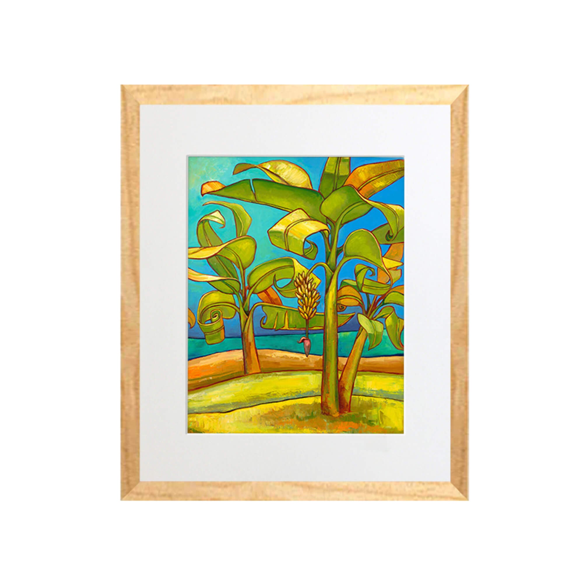An ocean view with banana trees by Hawaii artist Colin Redican