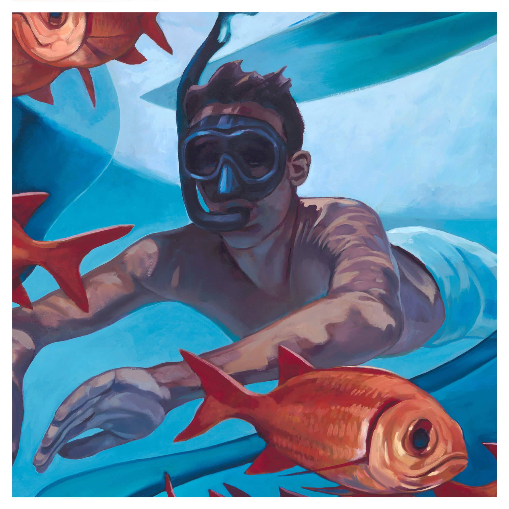 A diver by Hawaii artist Colin Redican