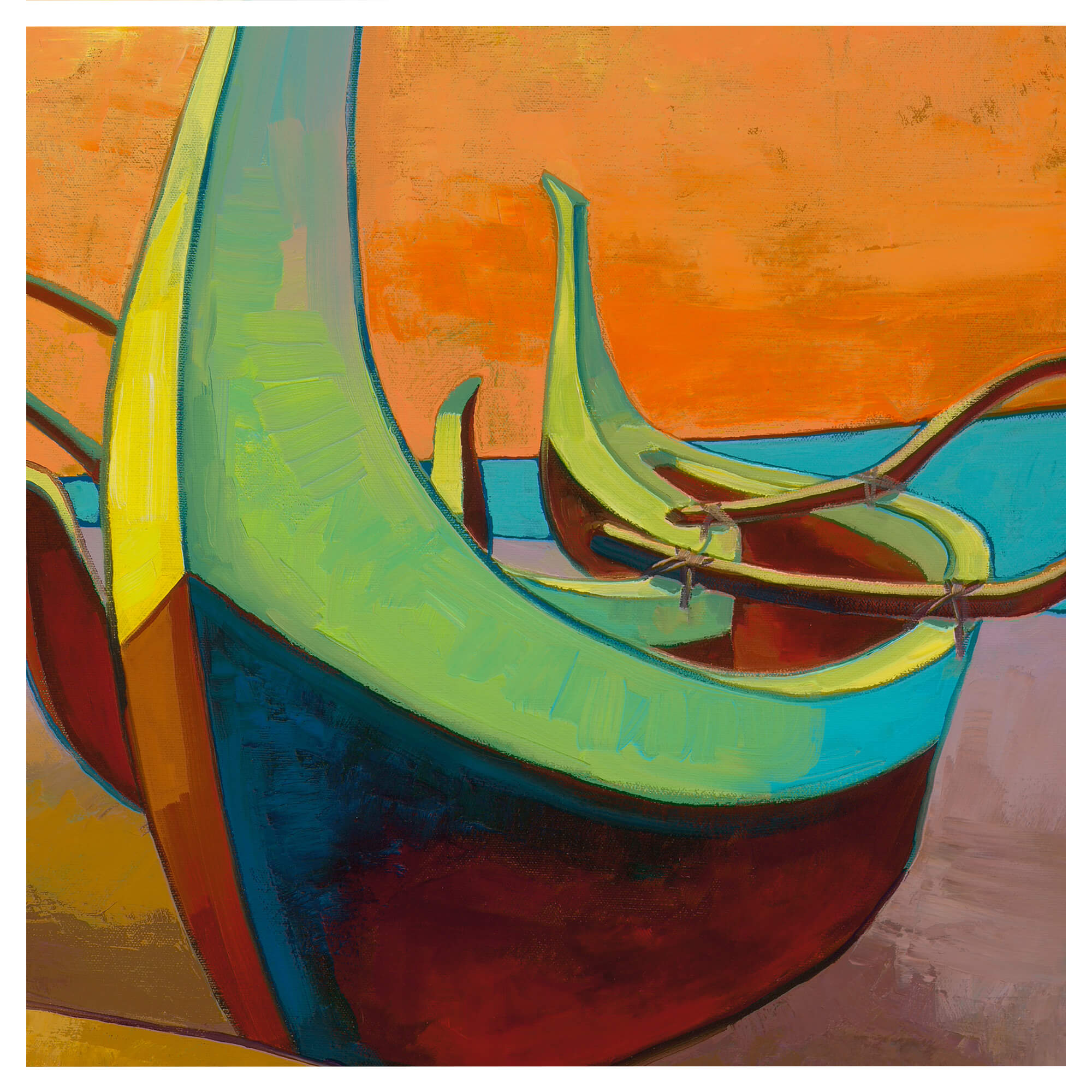 A boat with vintage colors by Hawaii artist Colin Redican