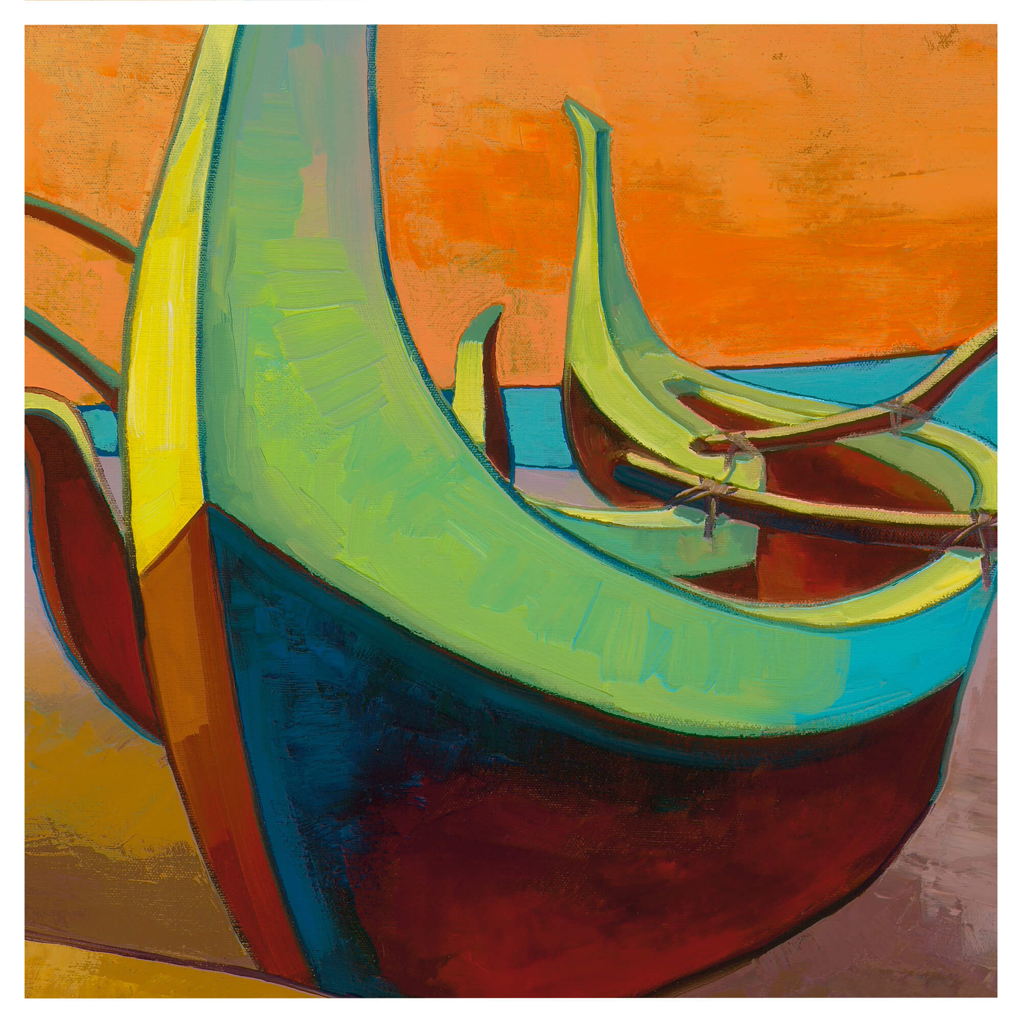 A boat by the beach by Hawaii artist Colin Rdican