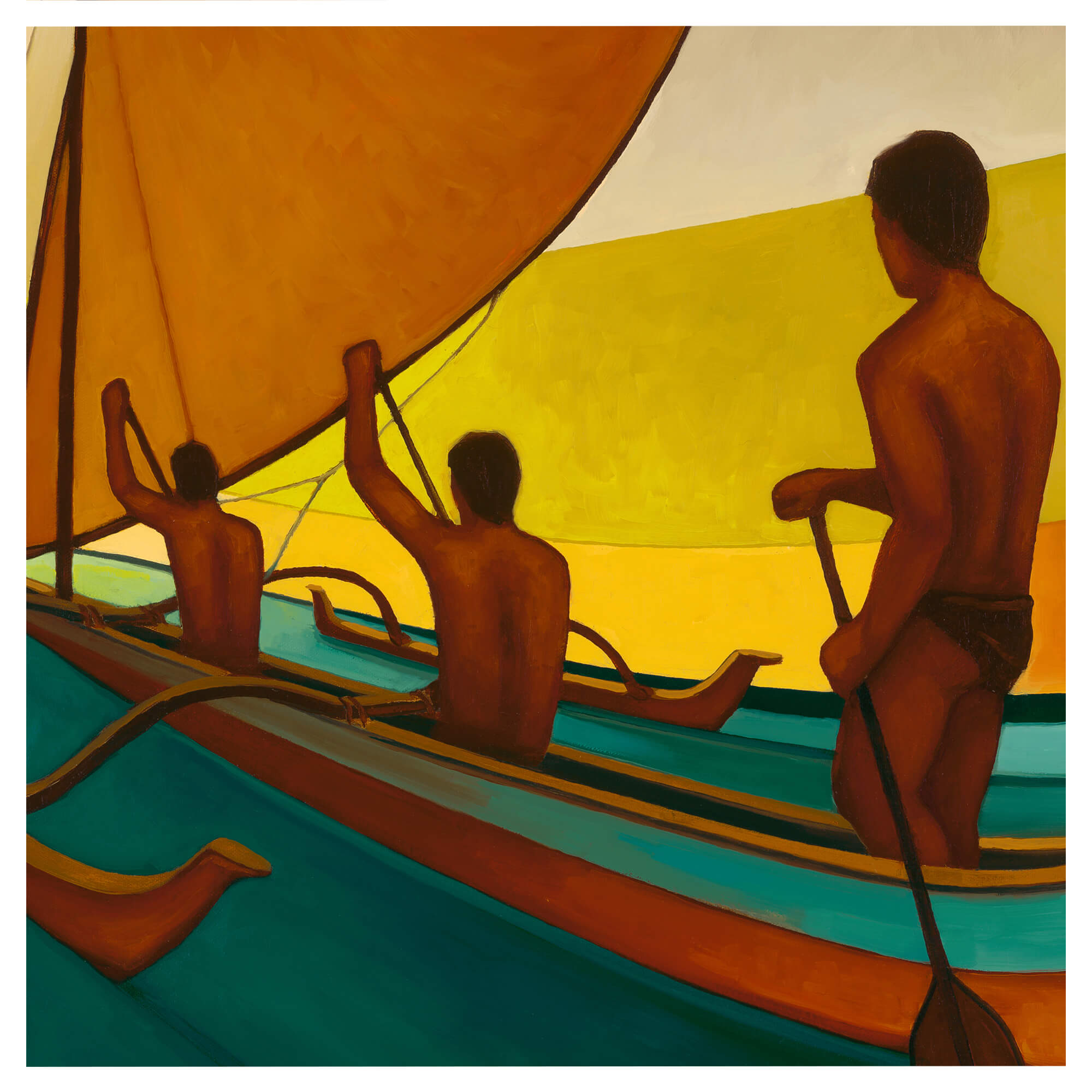 Three men on a journey by Hawaii artist Colin Redican