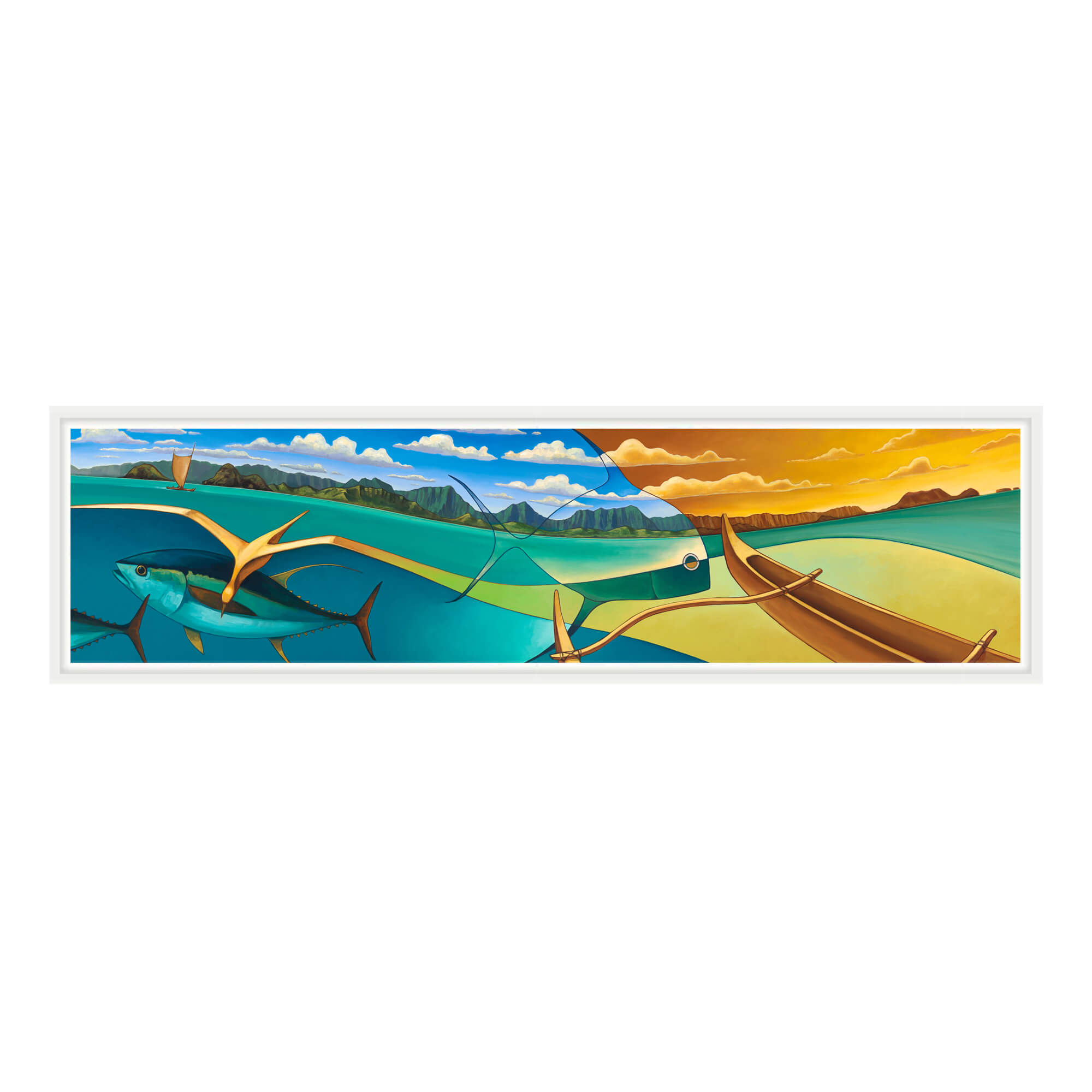 A panoramic scene of a tropical island by Hawaii artist Colin Redican