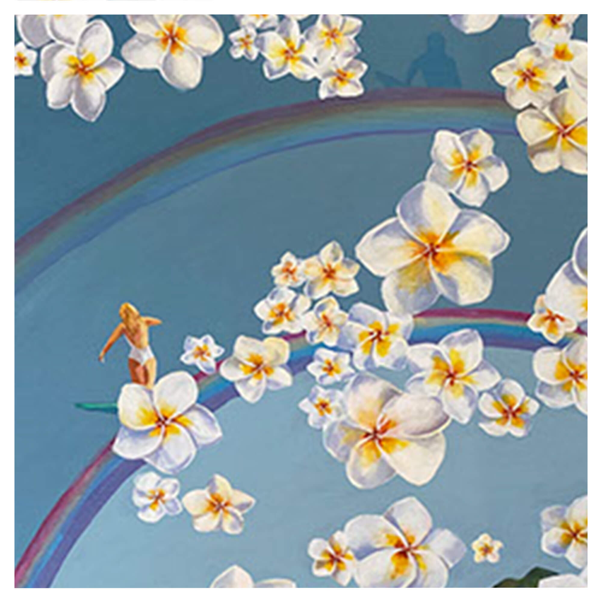 Close up details of artwork Over the Rainbow by Hawaii artist Jackie Eitel