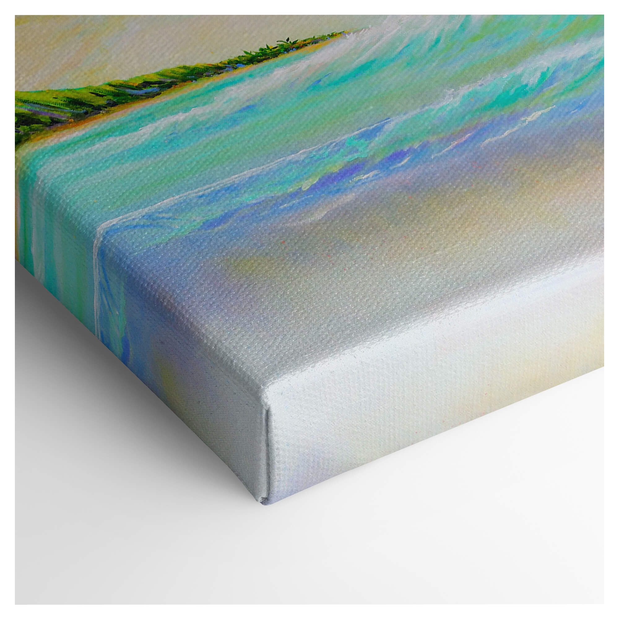 Teal and deep blue colored waves by Hawaii artist Jess Burda