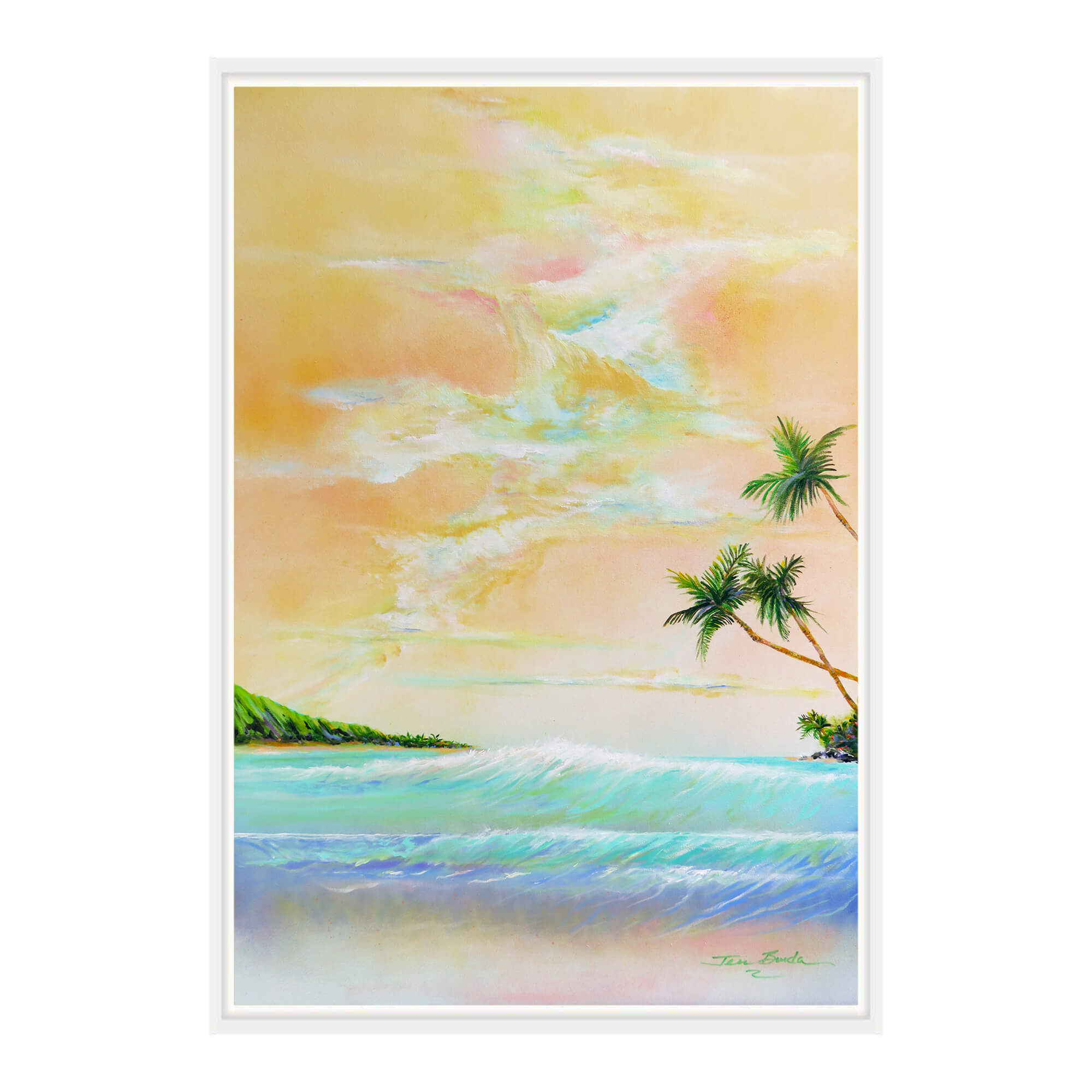 A seascape with large crashing waves by Hawaii artist Jess Burda