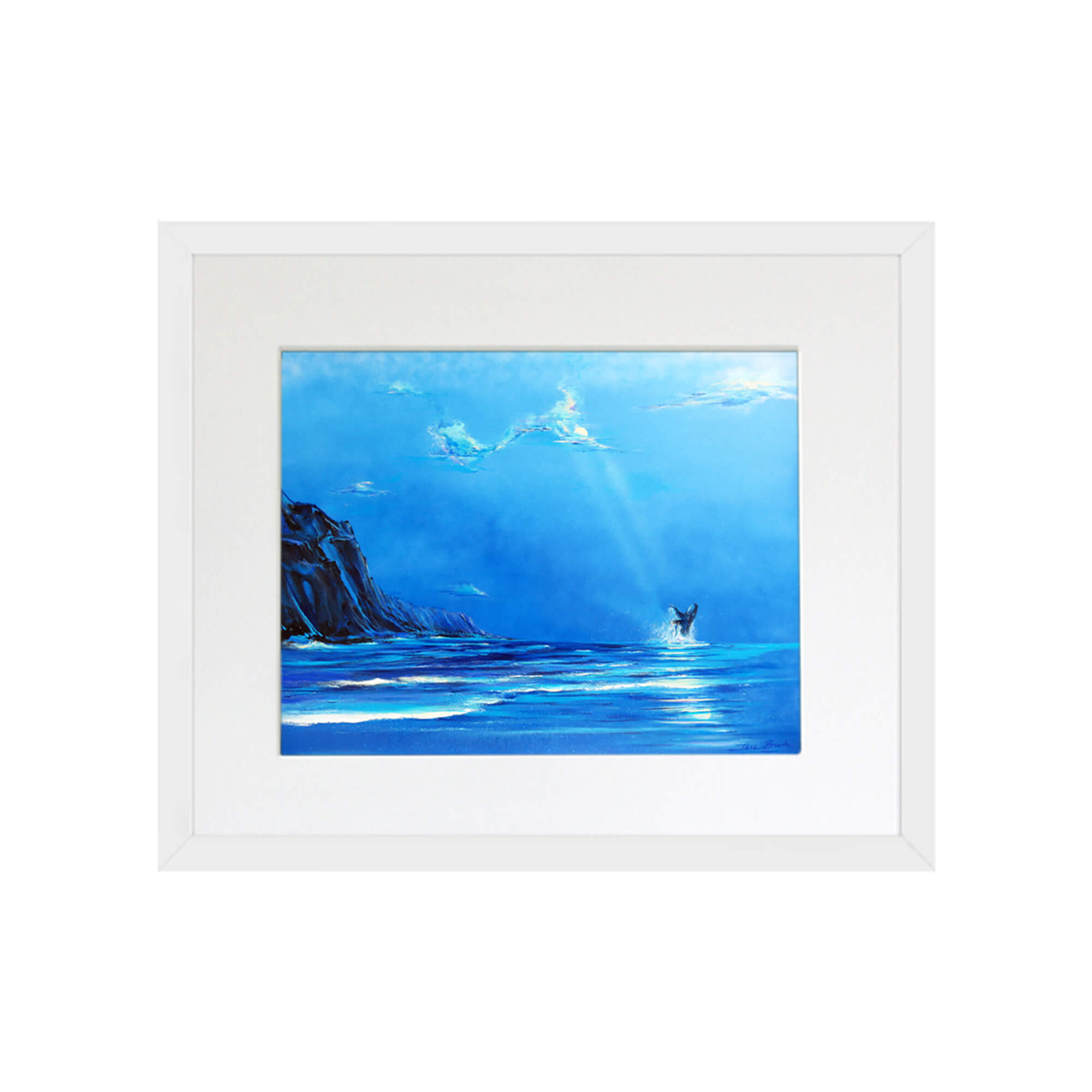 A seascape with a whale by Hawaii artist Jess Burda