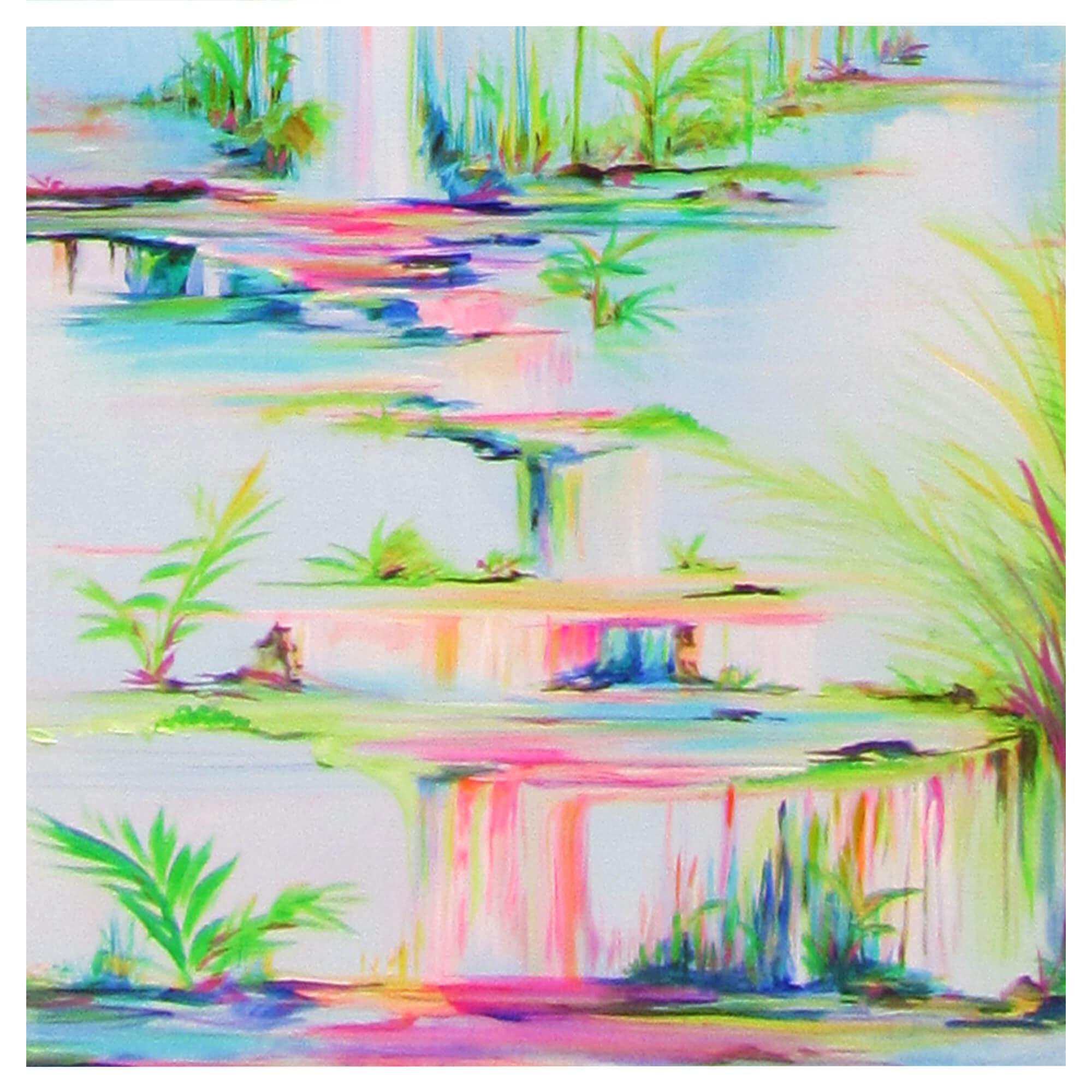 Vibrant colored flowing waters by Hawaii artist Jess Burda