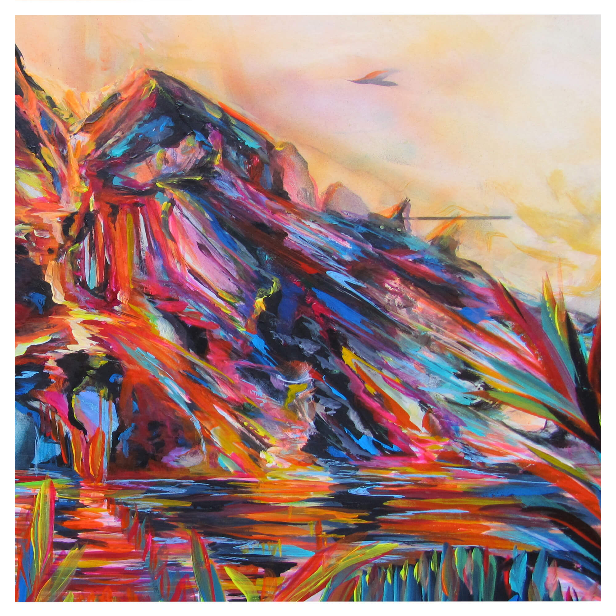 Colorful volcano by Hawaii artist Jess Burda