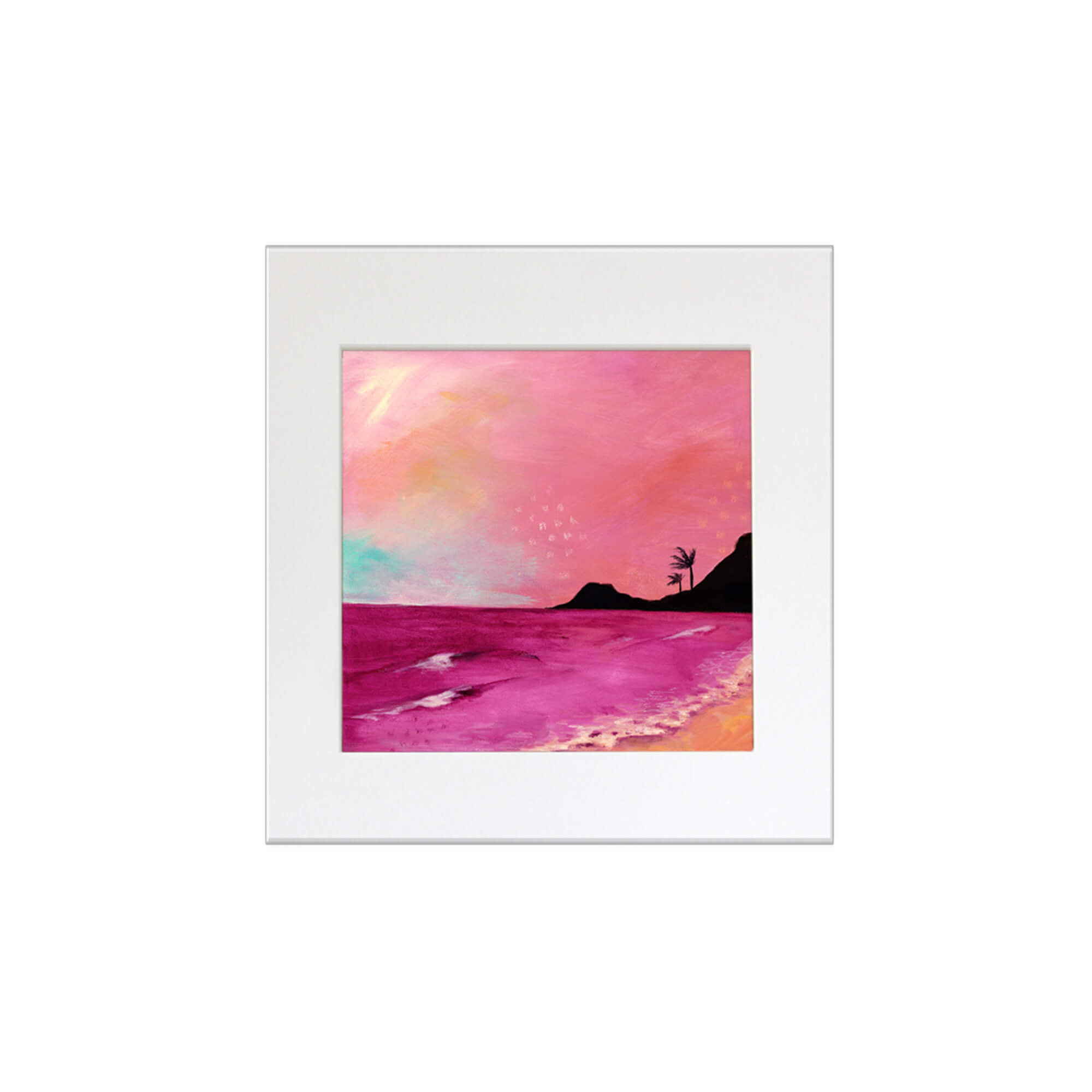 A pink seascape with a touch of blue by Hawaii artist Lindsay Wilkins