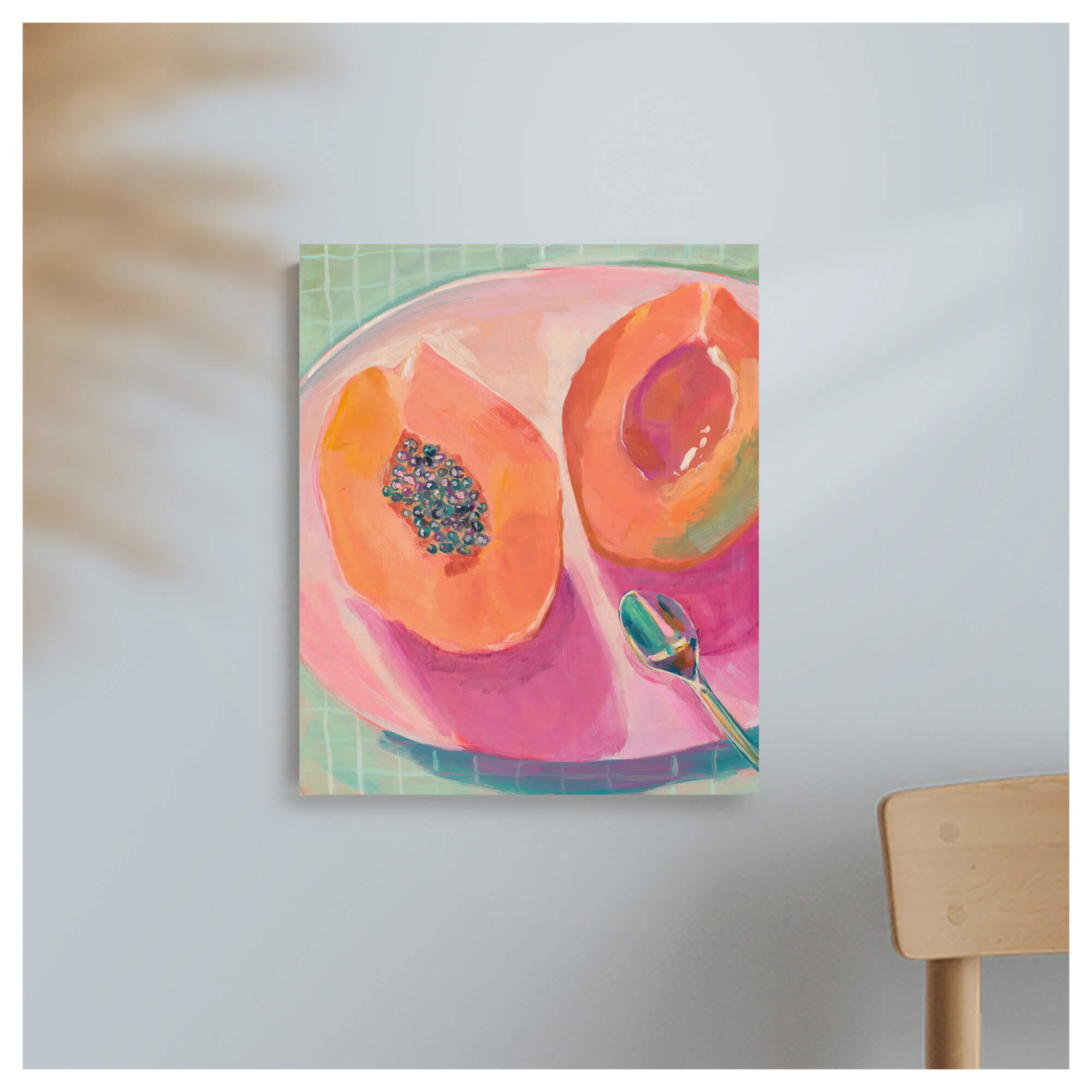 Pastel-hued papaya fruit by Hawaii artist Lindsay Wilkins