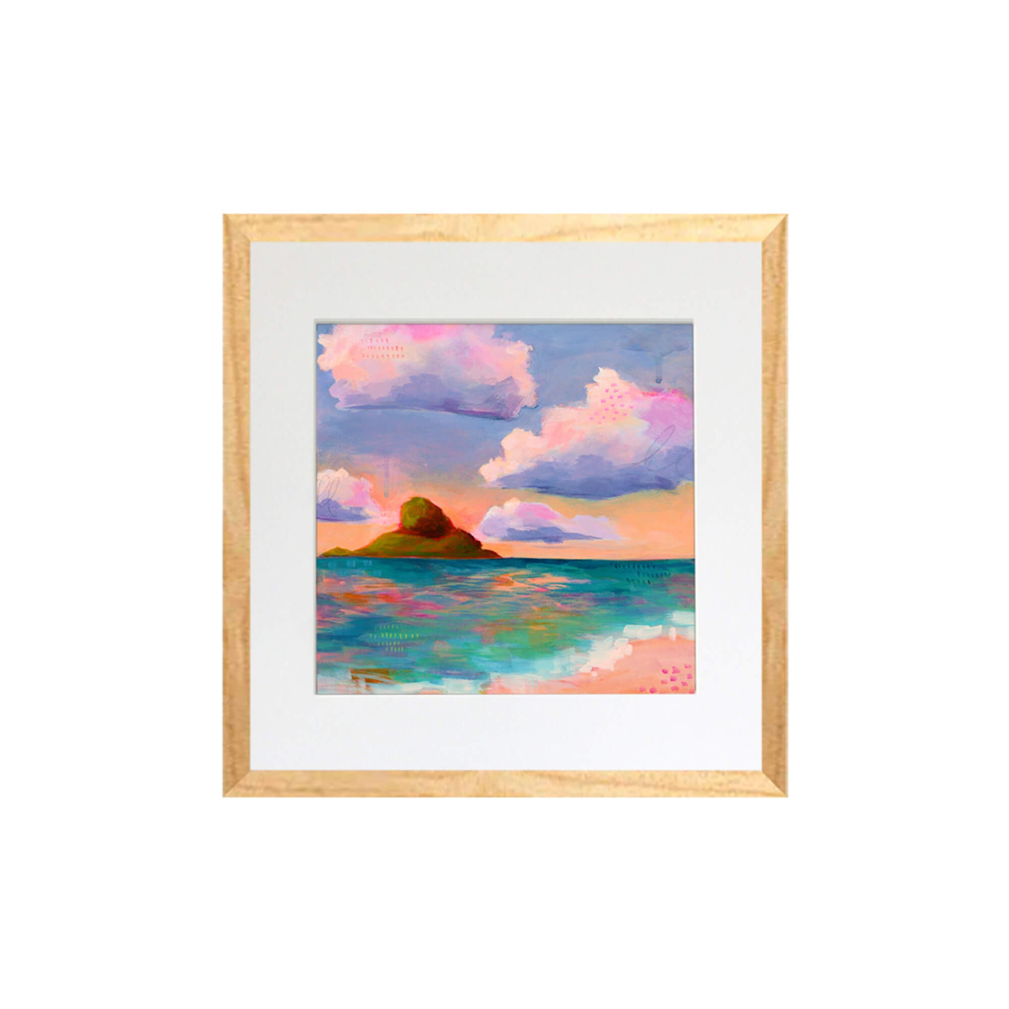 A dream-like seascape and horizon with vibrant colors by Hawaii artist Lindsay Wilkins