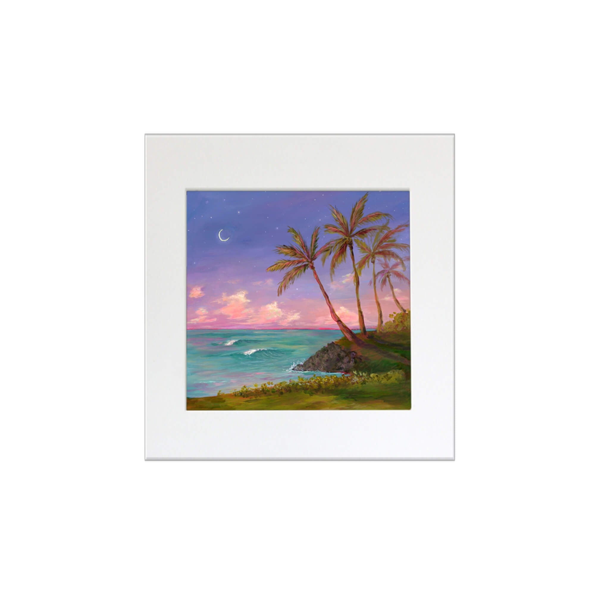 A sunset view from a cliff by Hawaii artist Lindsay Wilkins