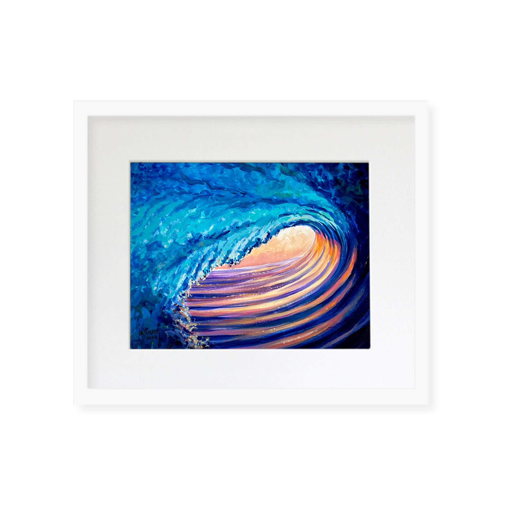 Multi colored wave barrel by Hawaii artist Patrick Parker