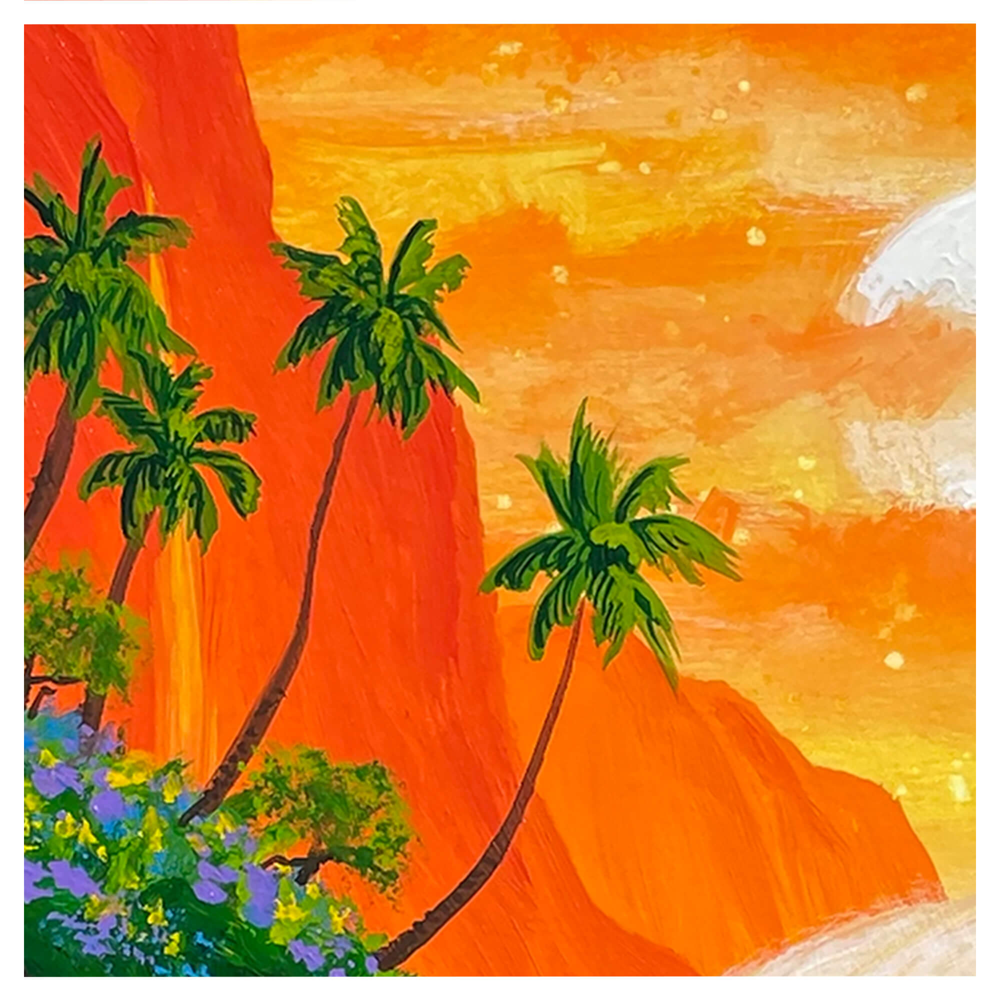 Palm trees and mountains of Hawaii by Hawaii artist Patrick Parker