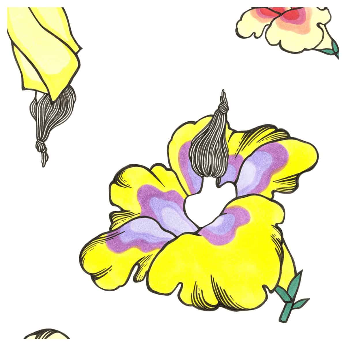 kris goto cycle original illustration flower detail 2