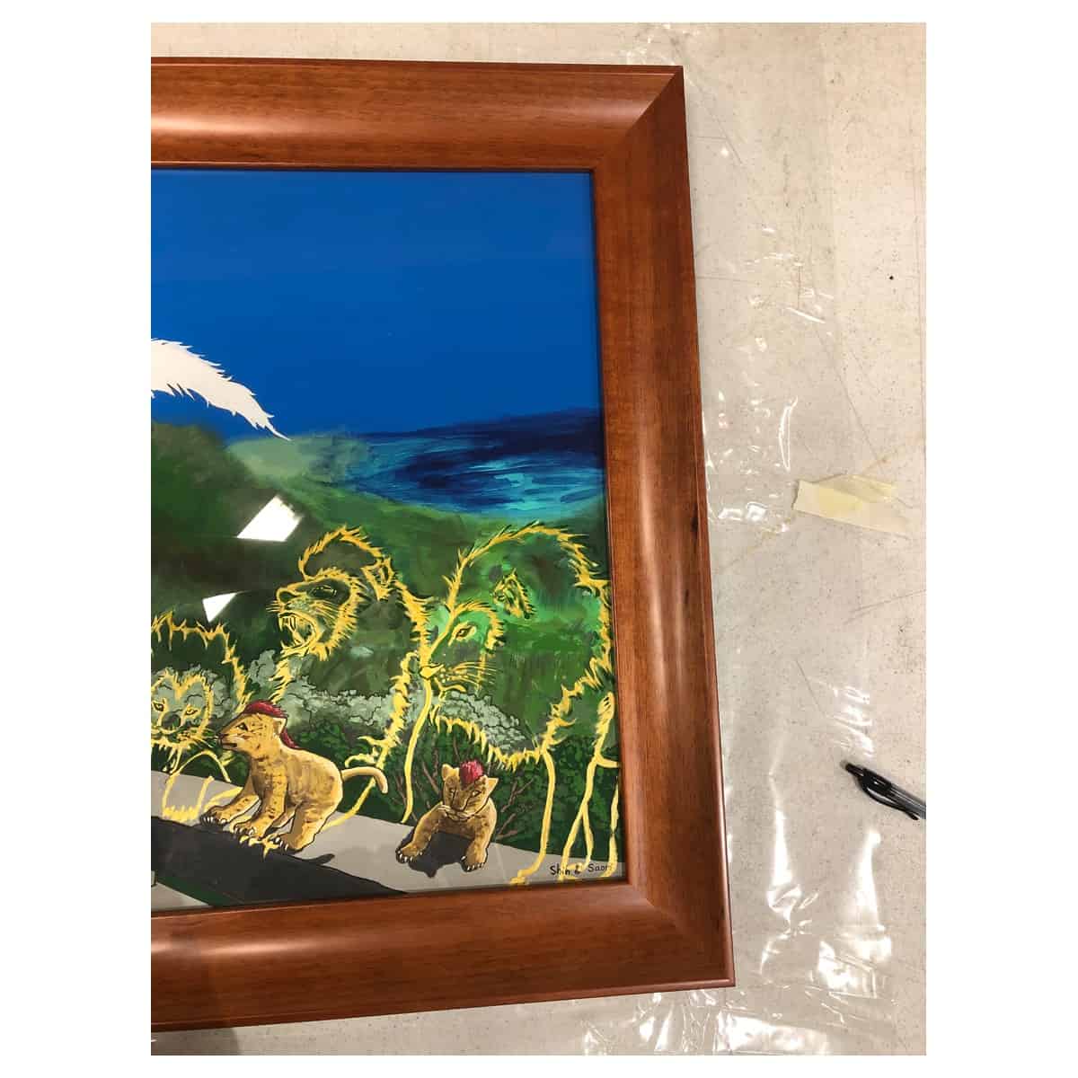 shin saori kato renjishi in pali hawaii original painting frame