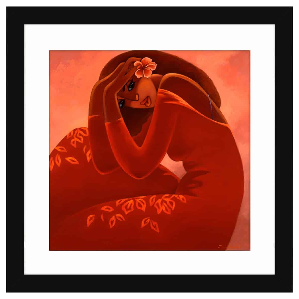 wahine in red tim nguyen matted black frame